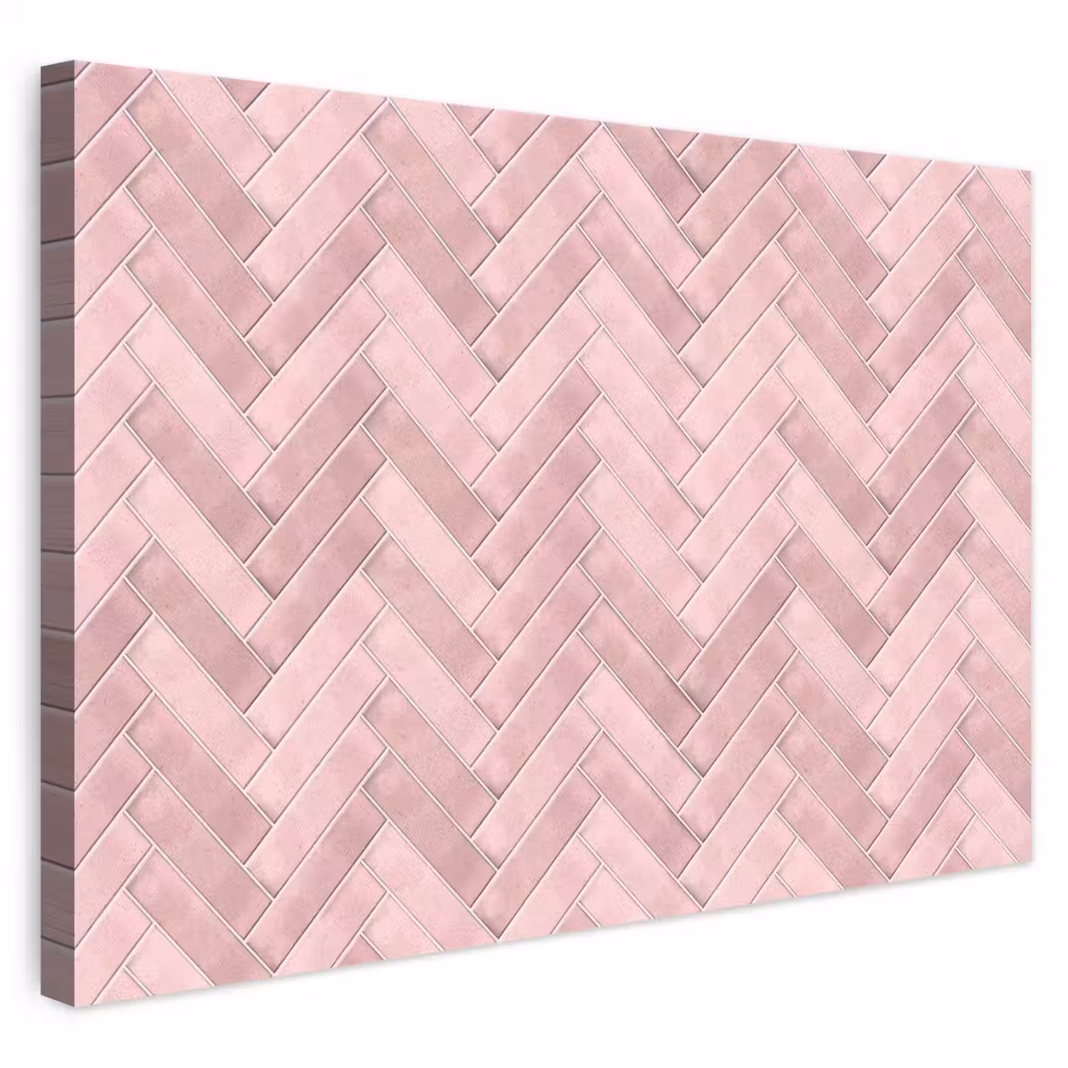 Visgraat - Wandtegel - Lichtroze canvas 2cm klein 34 -3d
