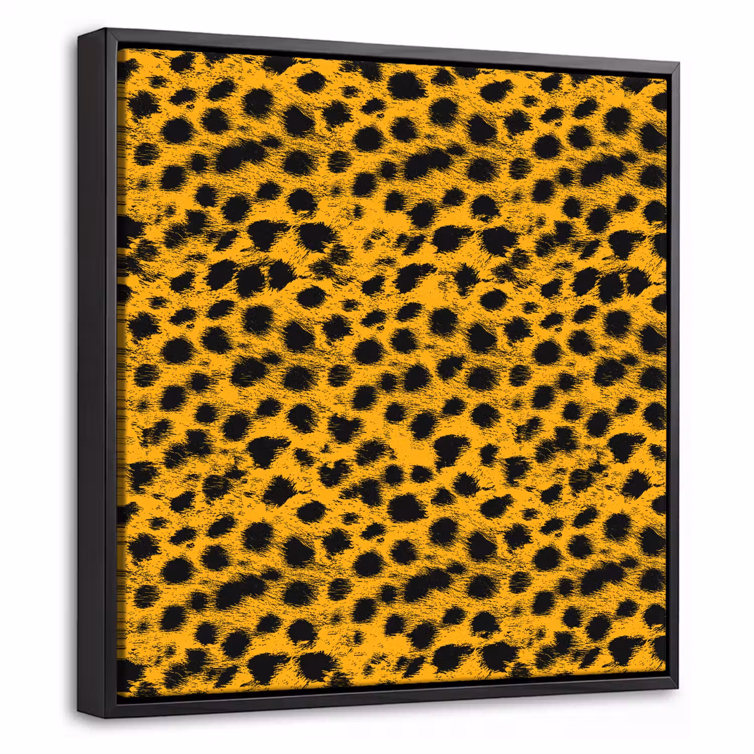 Vlekken - Oranje - Luipaard Canvas met baklijst klein 1124 -threedimensional_3d_global