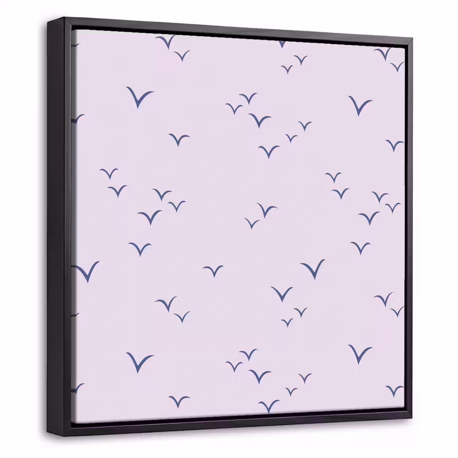 Lila - Vogels - Blauw Canvas met baklijst klein 1124 -threedimensional_3d_global