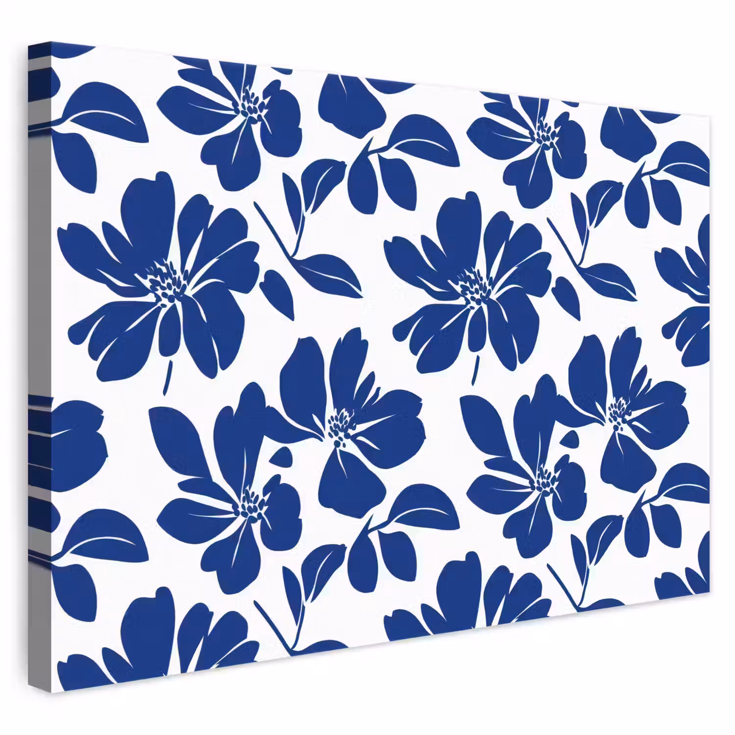 Floraal - Modern - Blauw canvas 2cm klein 34 -3d