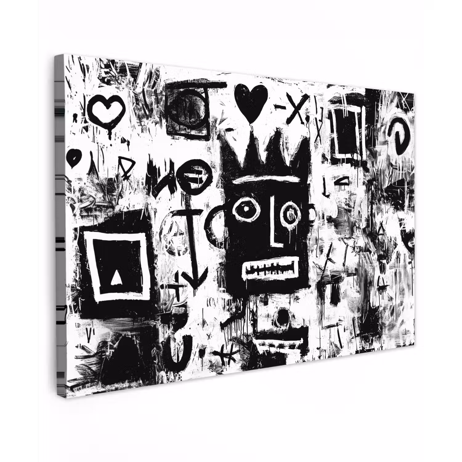 Vormen - Gezocht - Zwart - Abstract canvas 2cm klein -z3d