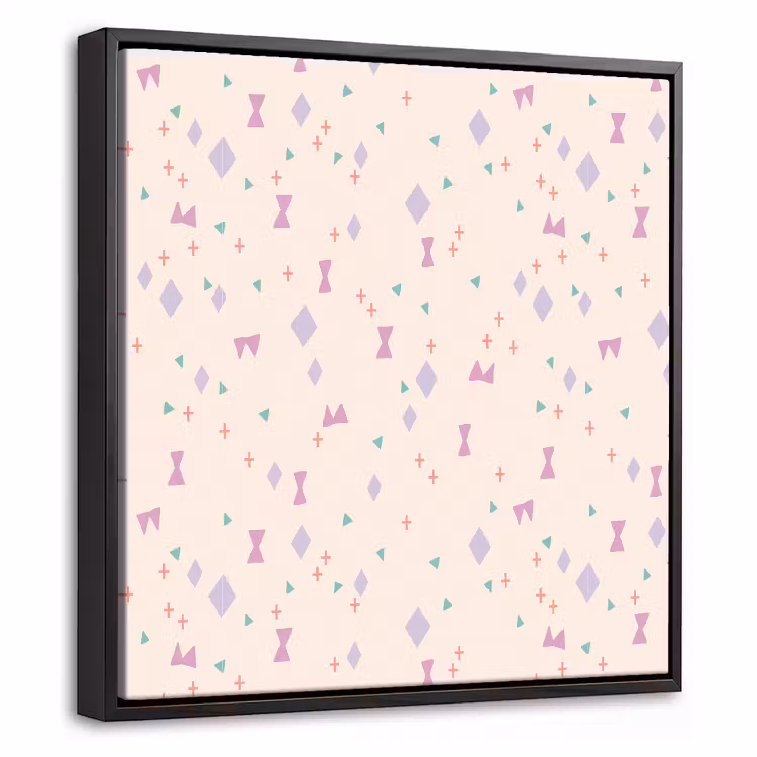 Vormen - Zalmroze - Patroon Canvas met baklijst klein 1124 -threedimensional_3d_global