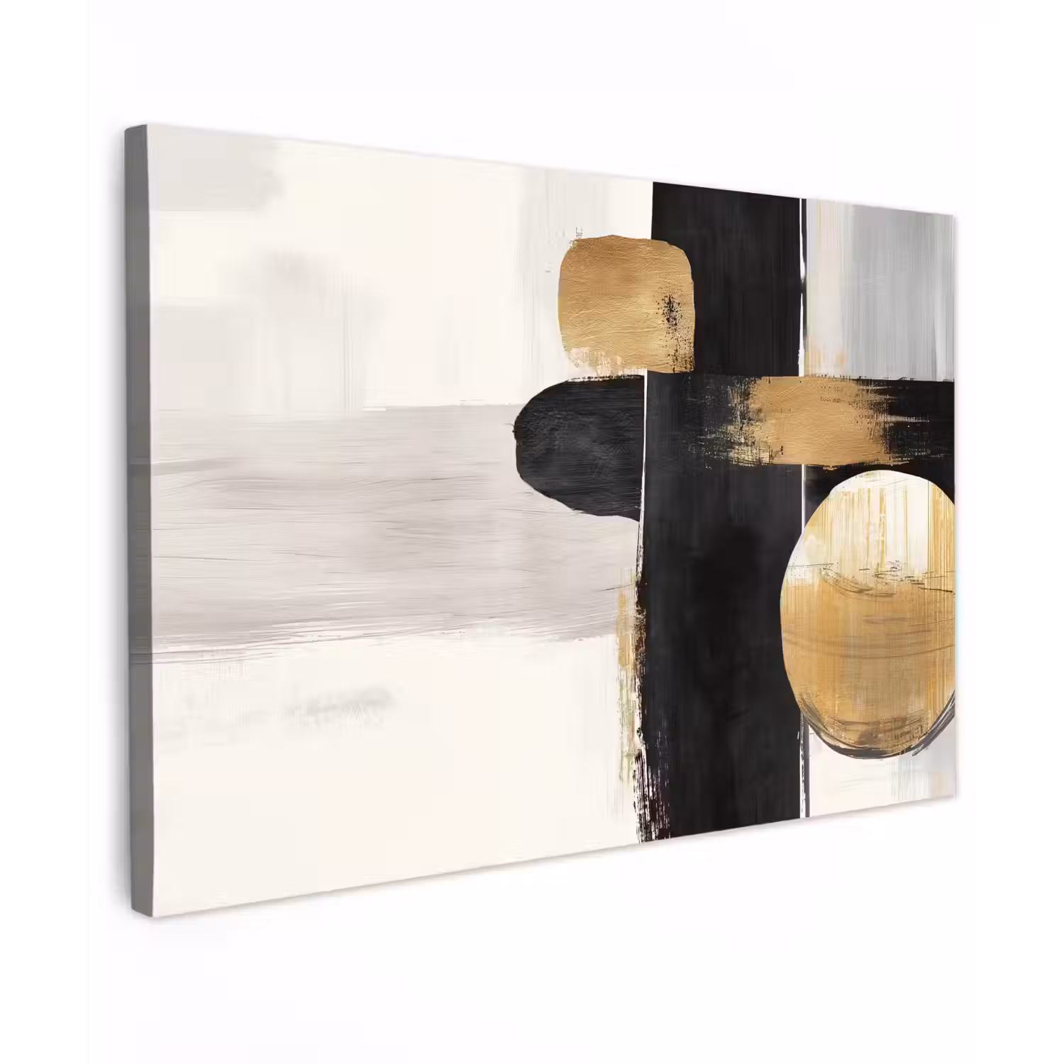 Vormen - Penseelstreken - Abstract - Goud canvas 2cm klein -z3d
