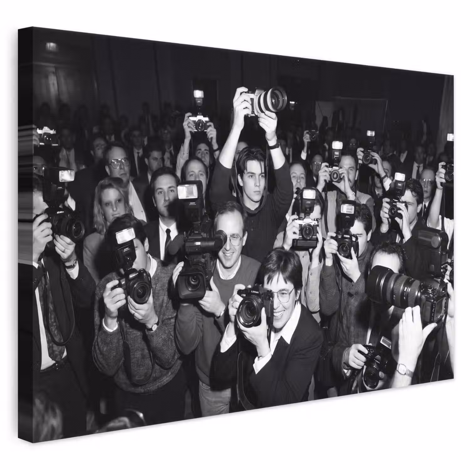 Fotografen - Menigte - Flitsers - Journalistiek canvas 2cm klein -3d