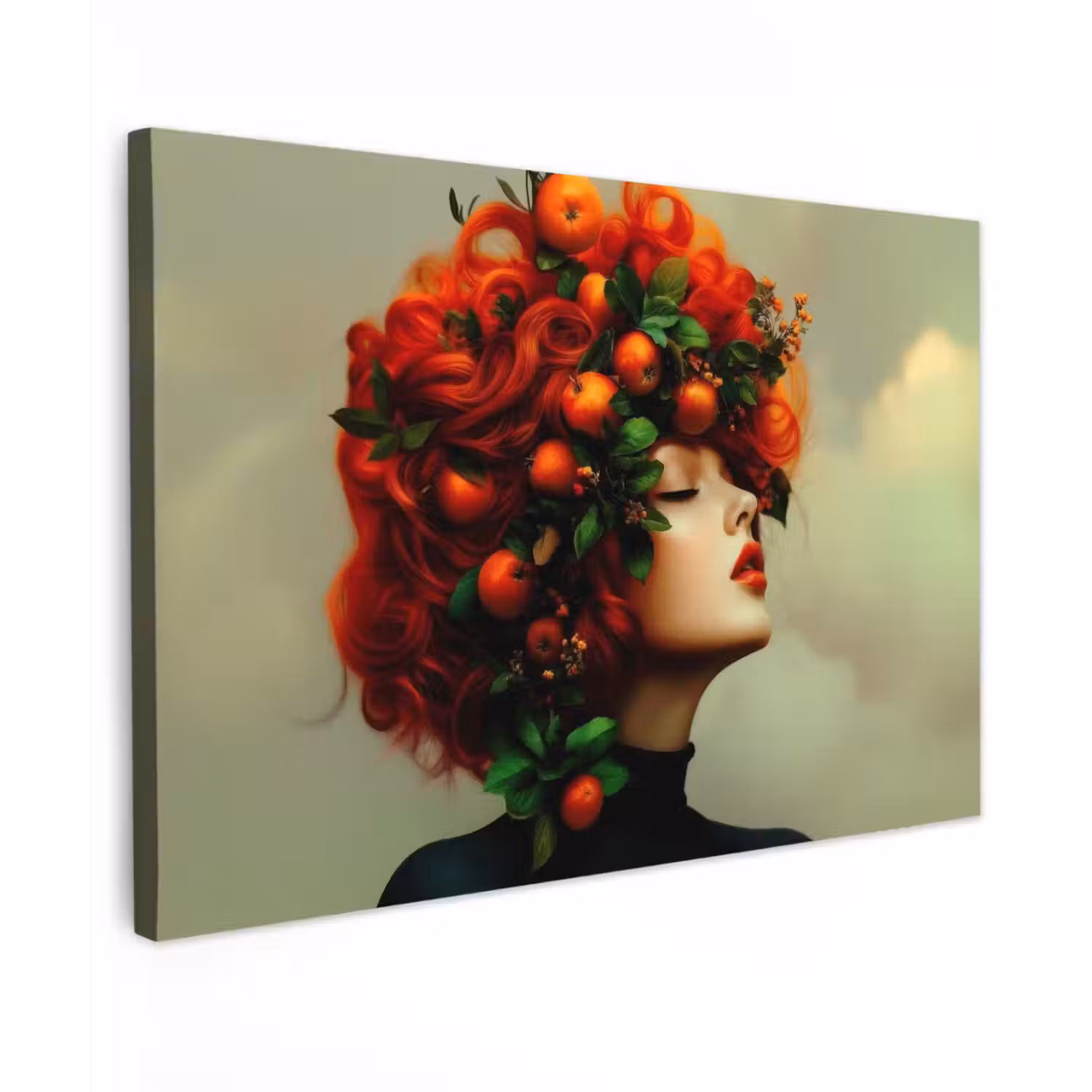 Vrouw - Appels - Rood - Bladeren canvas 2cm klein -z3d