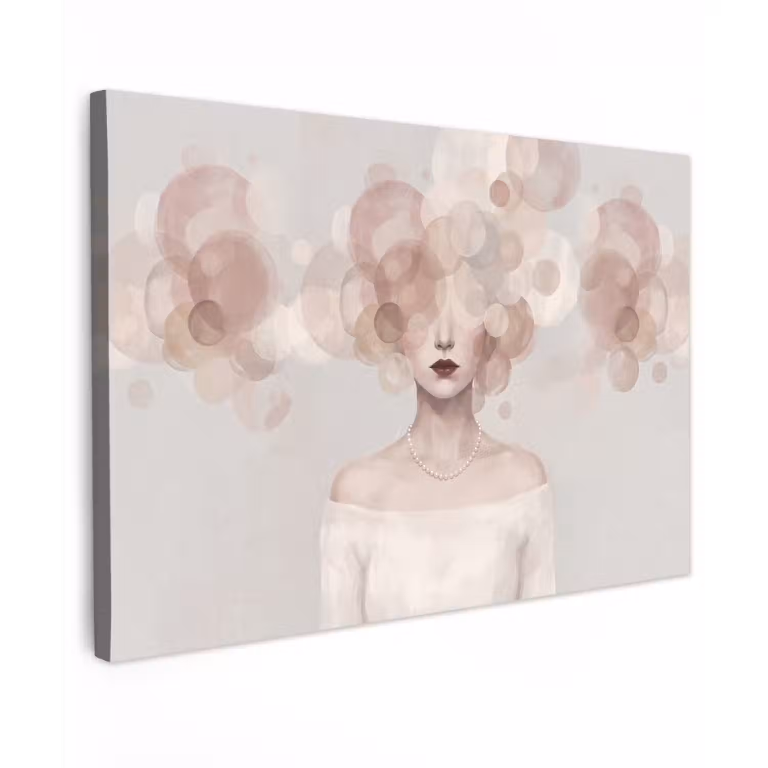 Vrouw - Cirkels - Beige canvas 2cm klein -z3d