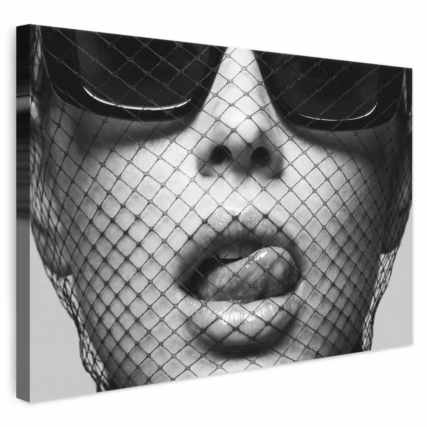 Vrouw - Net - Mysterieus - Zwart - Wit canvas 2cm klein -3d
