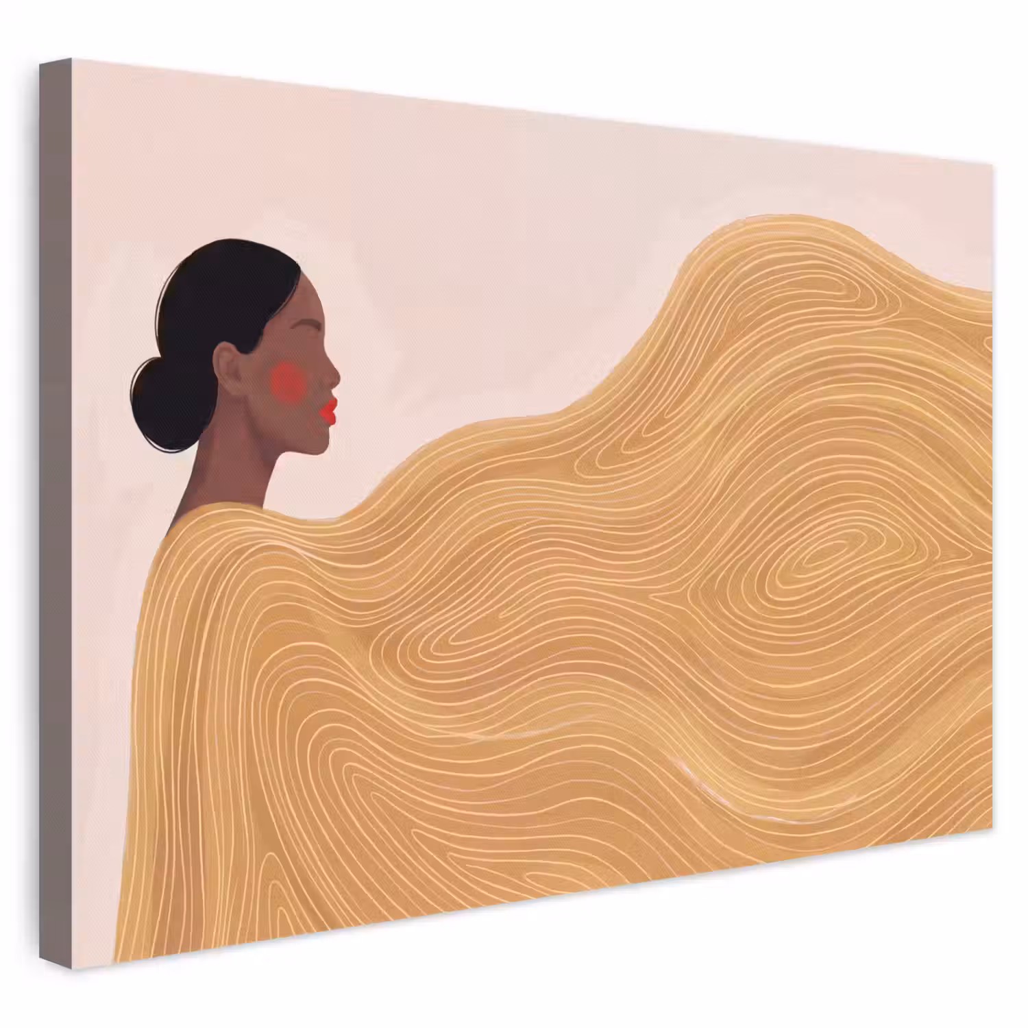 Vrouw - Profiel - Modern - Abstract - Kunst canvas 2cm klein -3d