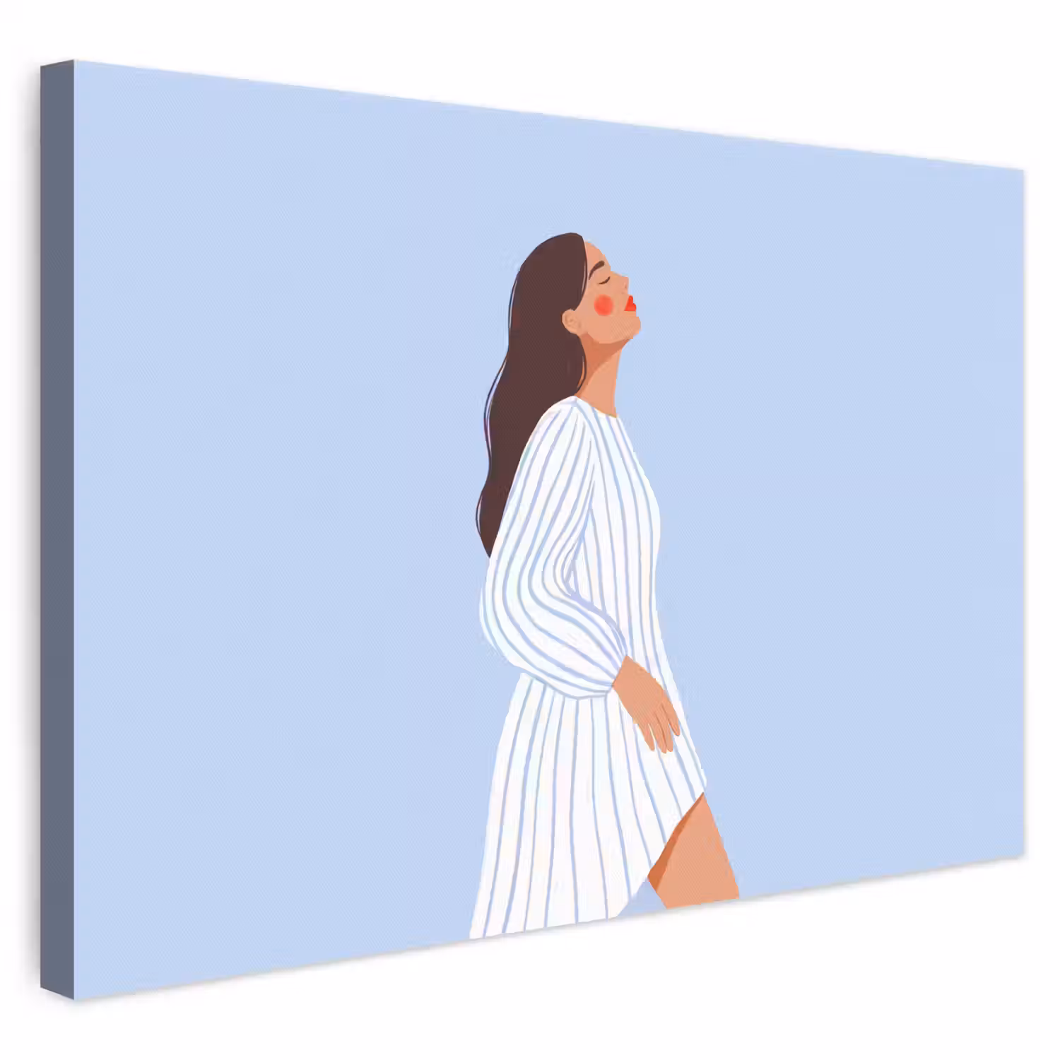 Vrouw - Profiel - Rust - Modern - Illustratie canvas 2cm klein -3d