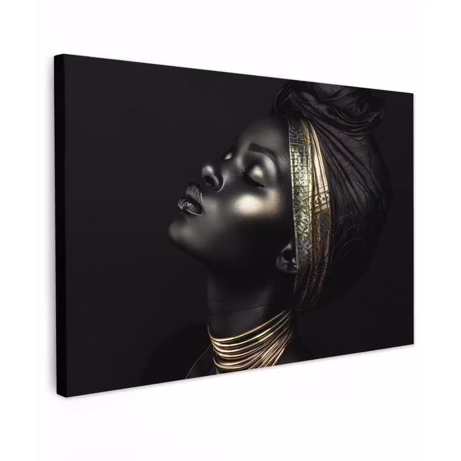 Vrouw - Zwart - Goud - Sieraden canvas 2cm klein -z3d