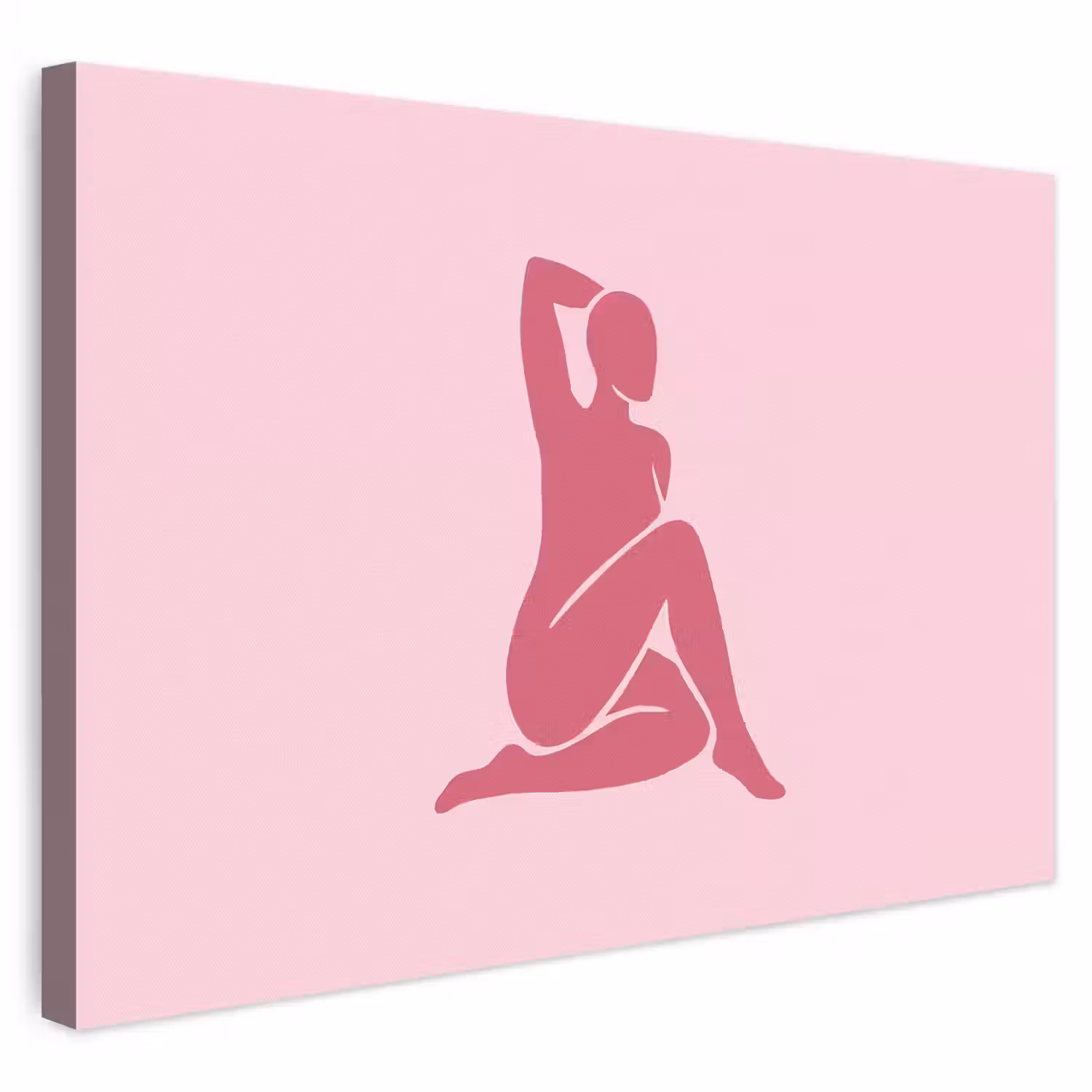 Vrouw - Silhouet - Abstract - Modern - Roze canvas 2cm klein -3d