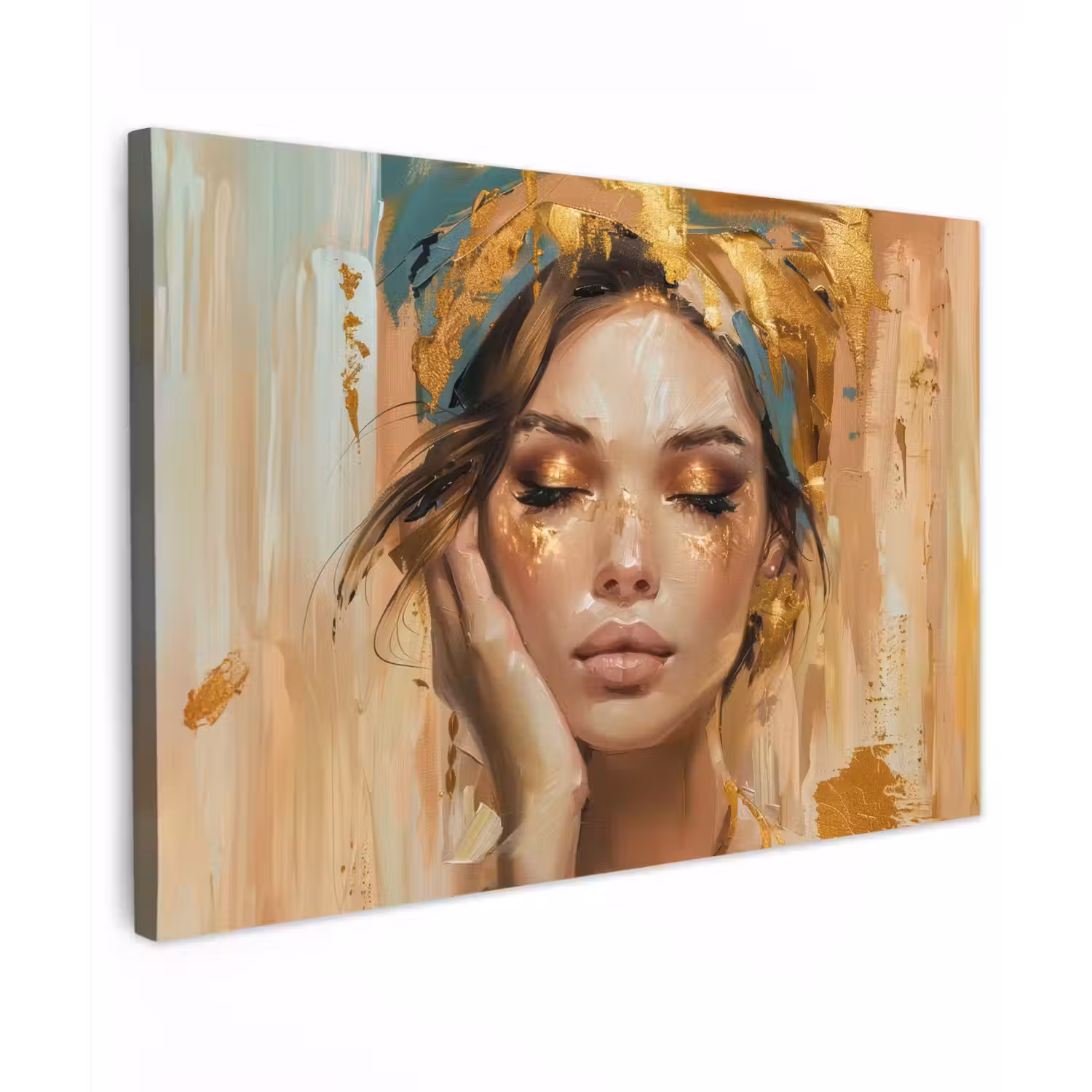 Vrouwen - Portret - Luxe - Goud canvas 2cm klein -z3d