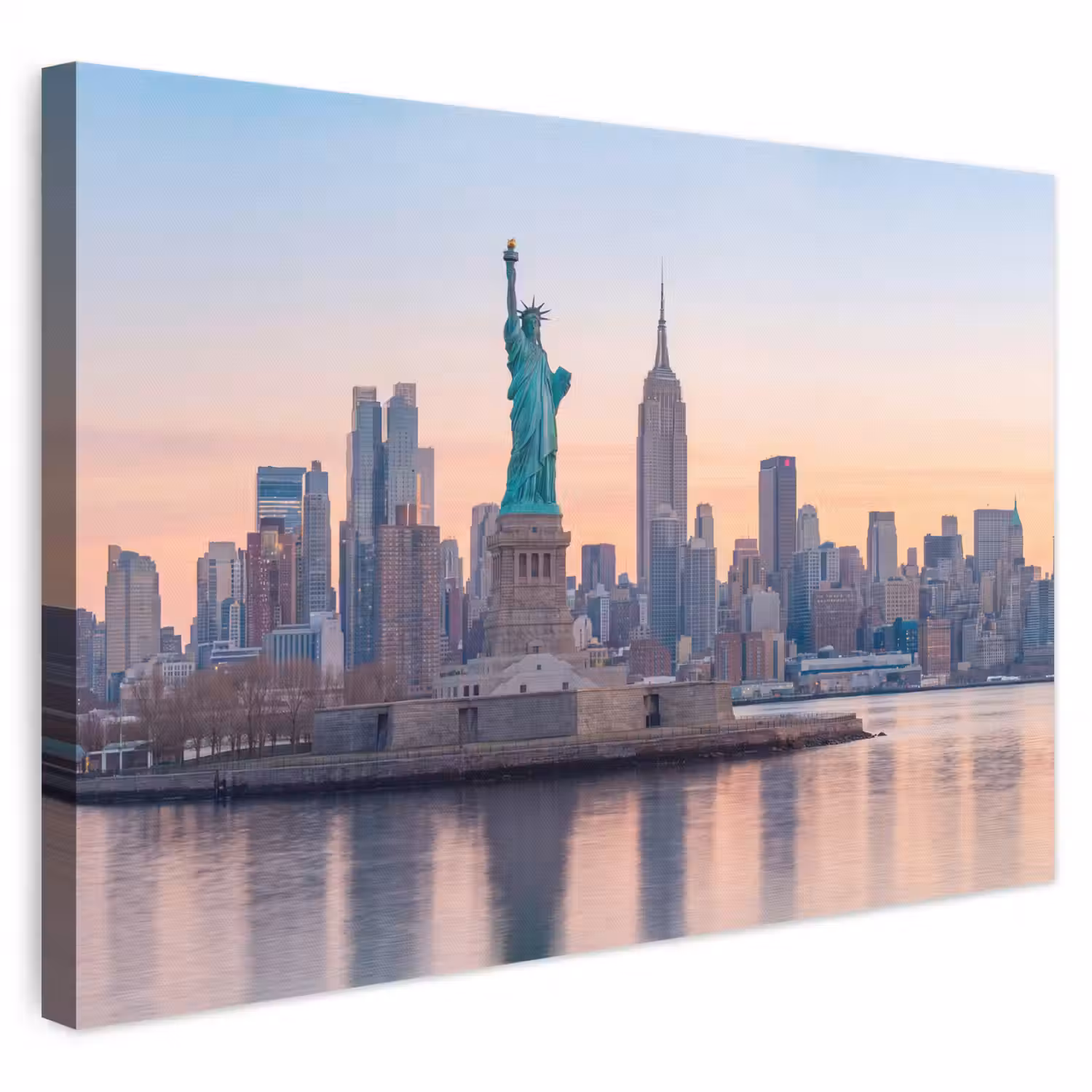 Vrijheidsbeeld - New York - Zonsopgang - Stad - Architectuur canvas 2cm klein -3d