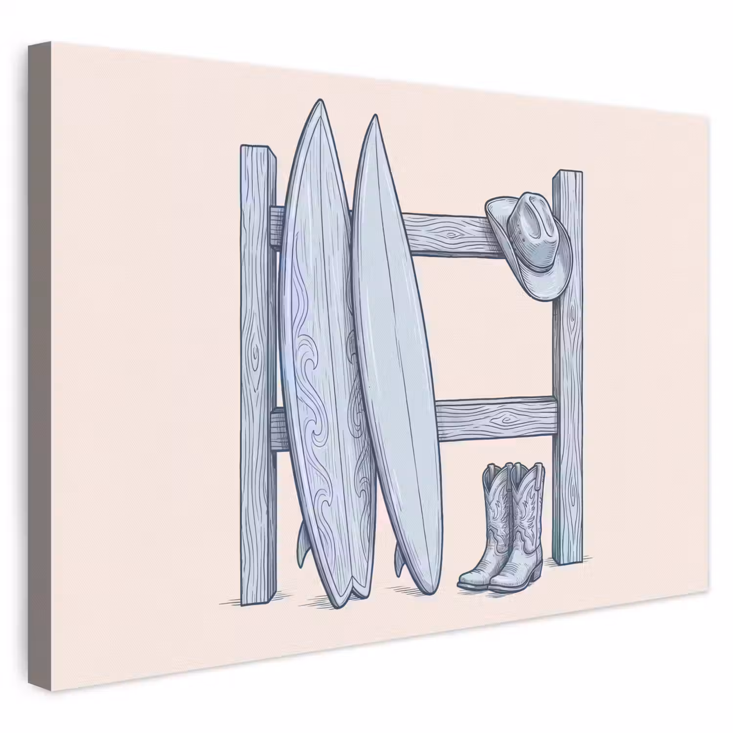 Recreatie - Kleding - Avontuur - Illustratie - Zomer canvas 2cm klein -3d