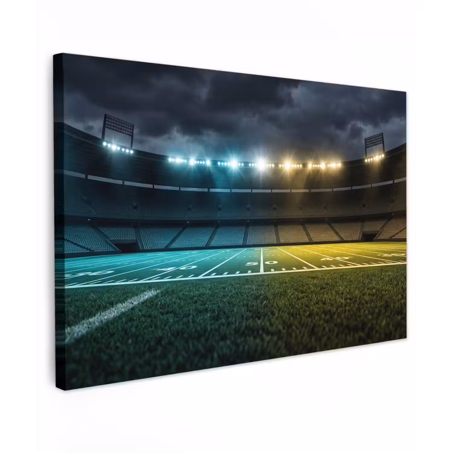 Voetbal - Stadion - Nacht - Modern canvas 2cm klein -z3d