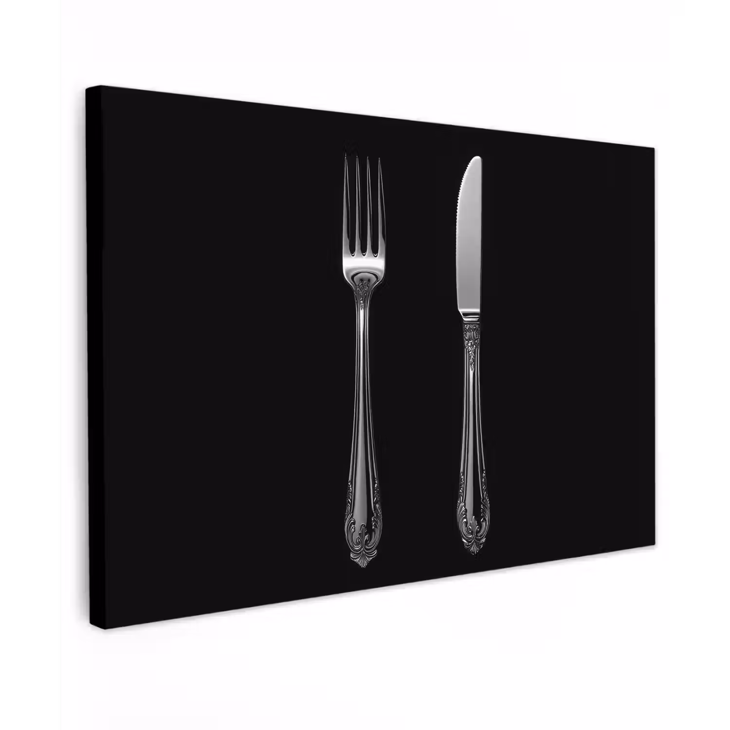 Vork - Mes - Zilver canvas 2cm klein -z3d