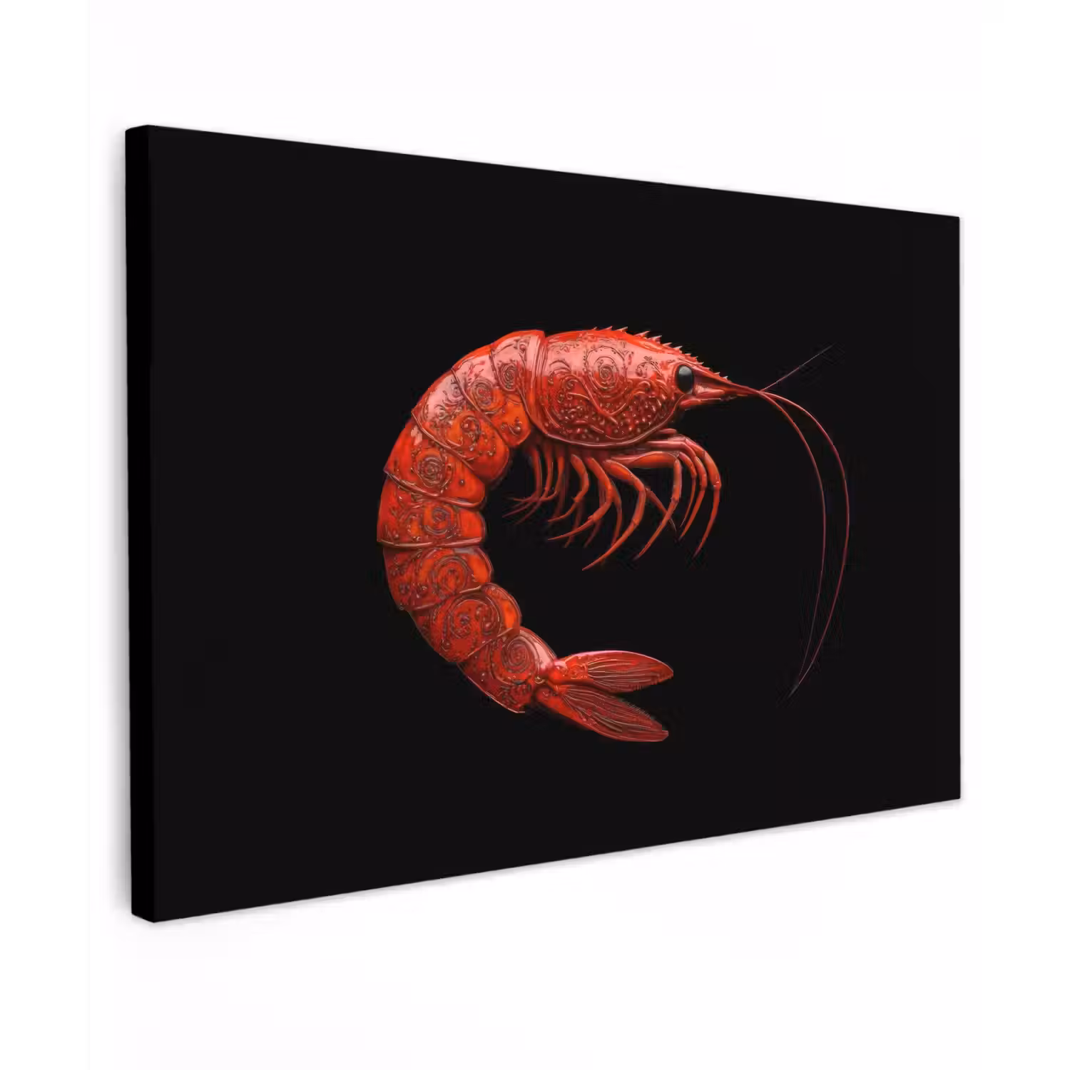 Garnaal - Rood - Dieren canvas 2cm klein -z3d