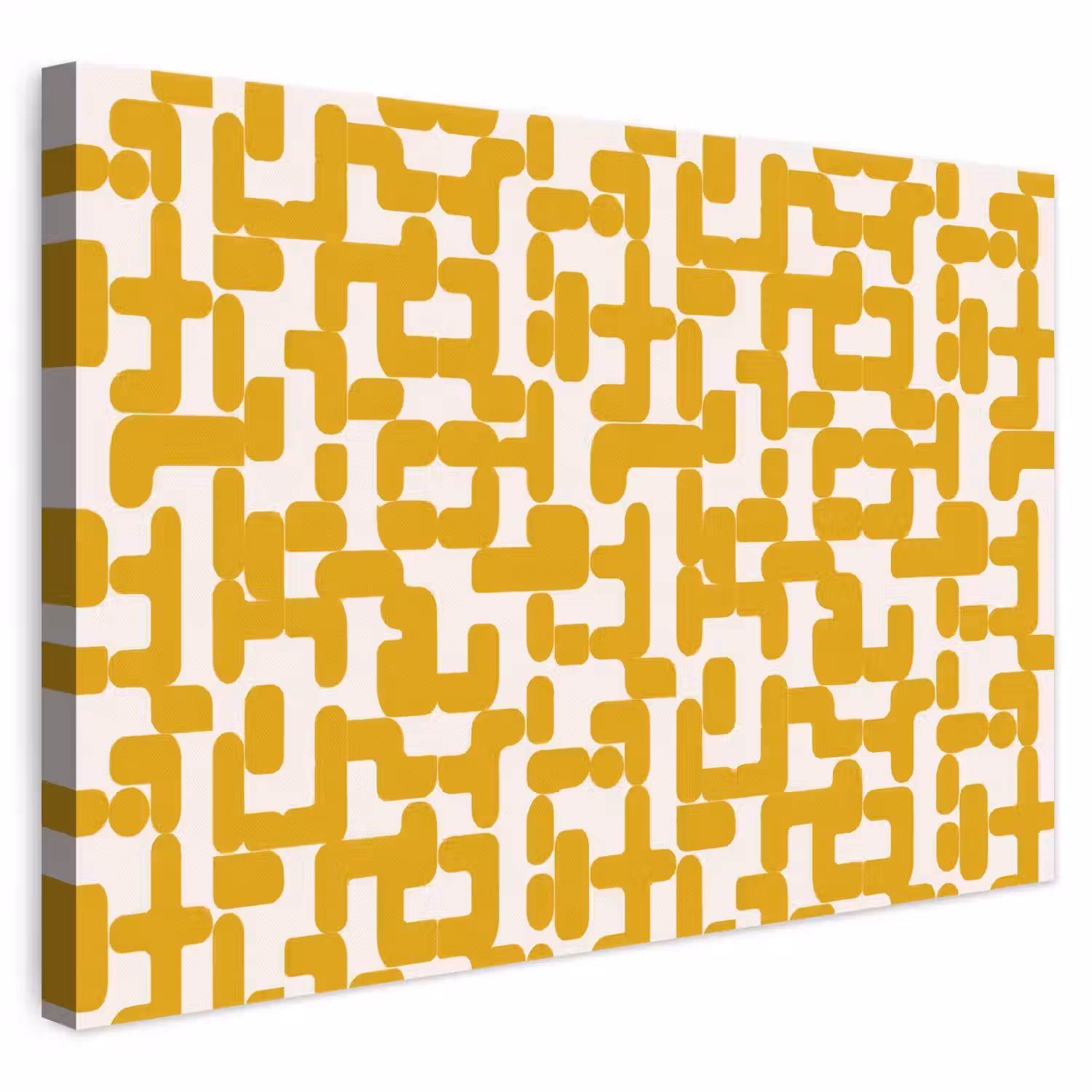 Geel - Beige - Patroon canvas 2cm klein 34 -3d