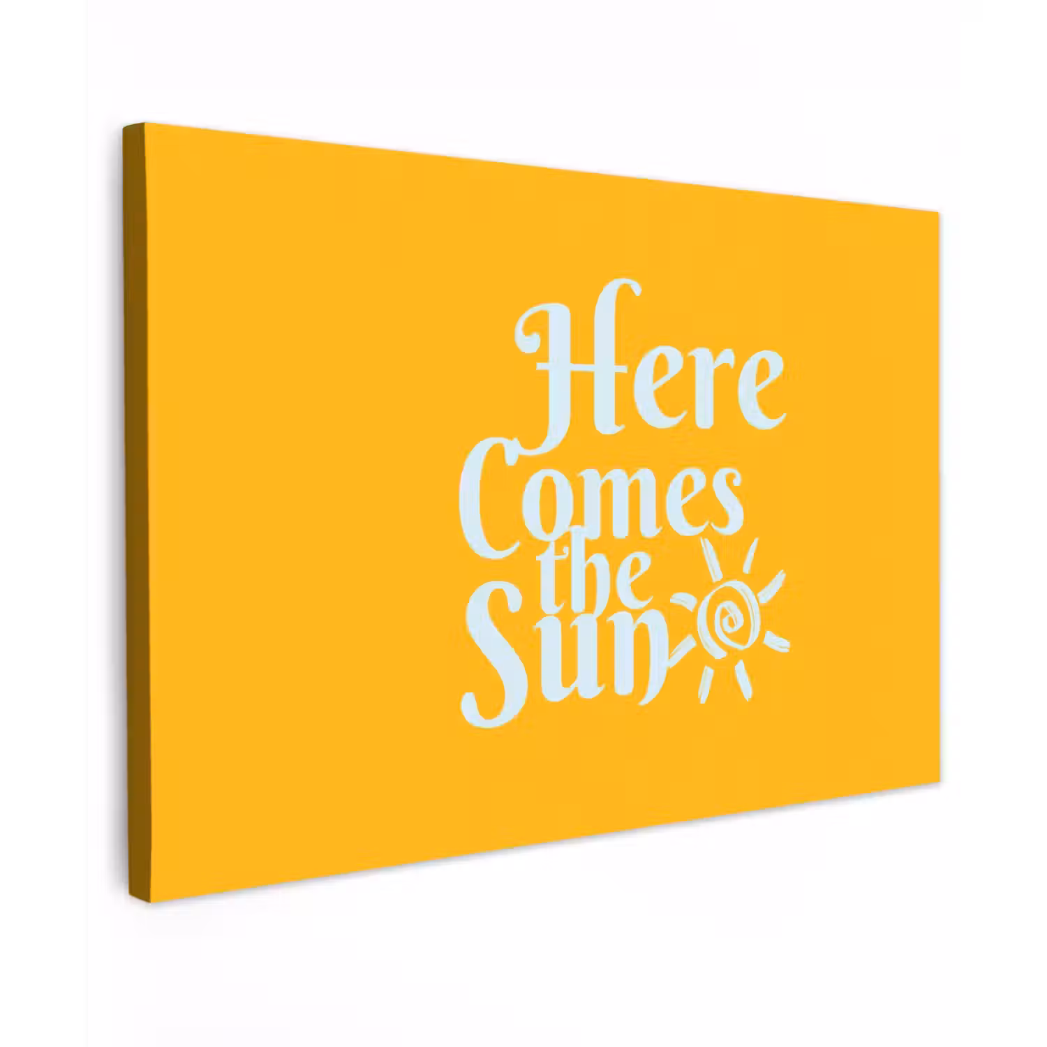 Geel - Blauw - Here comes the sun canvas 2cm klein -z3d