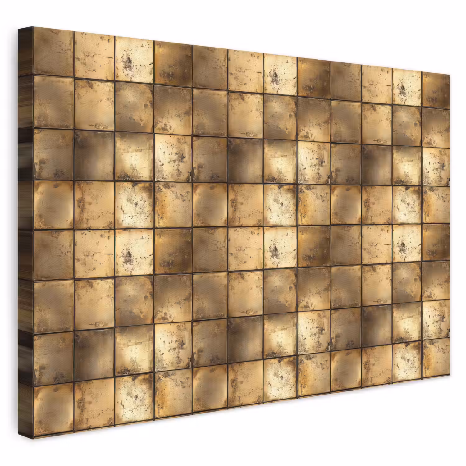 Geometrisch - Tegels - Goud canvas 2cm klein 34 -3d