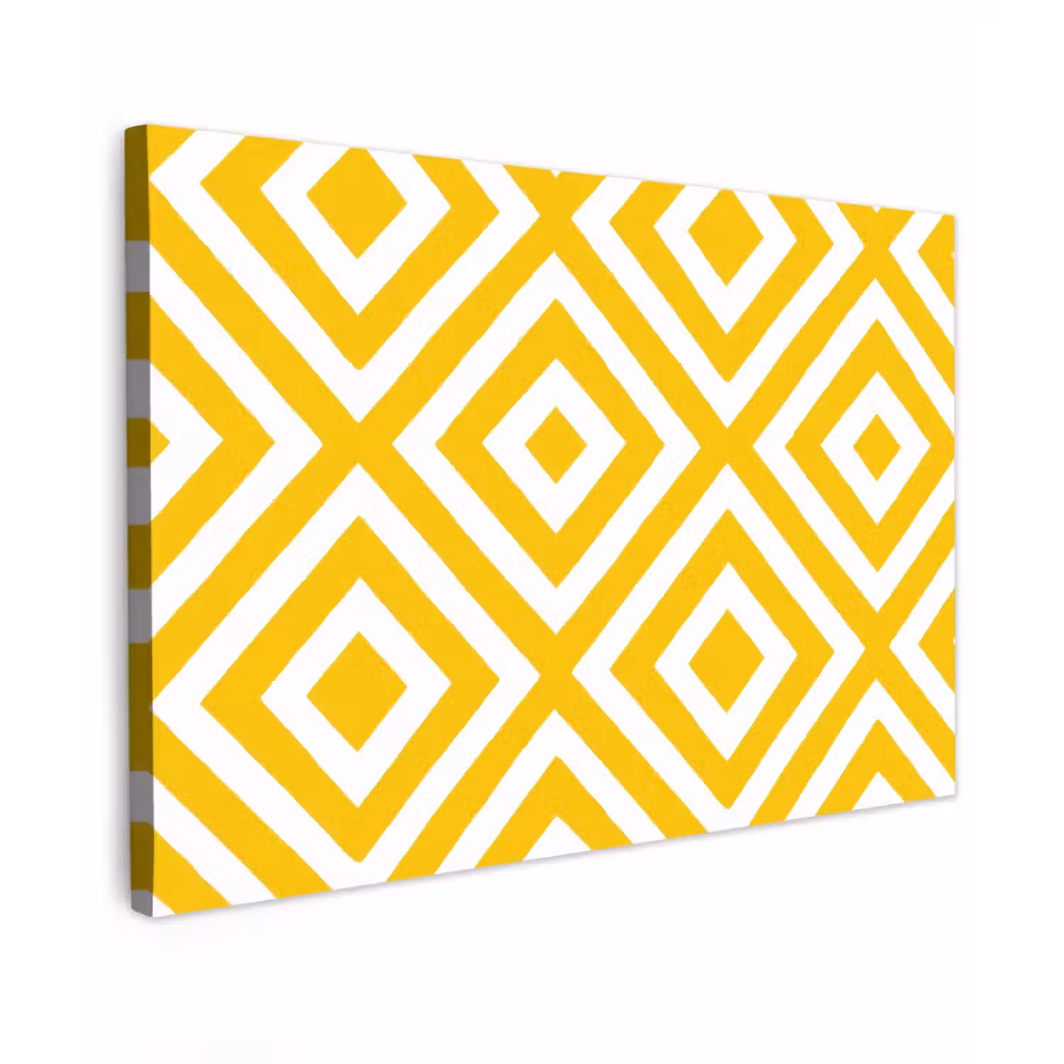 Geometrisch - Lijnen - Modern - Geel - Wit canvas 2cm klein 34 -z3d