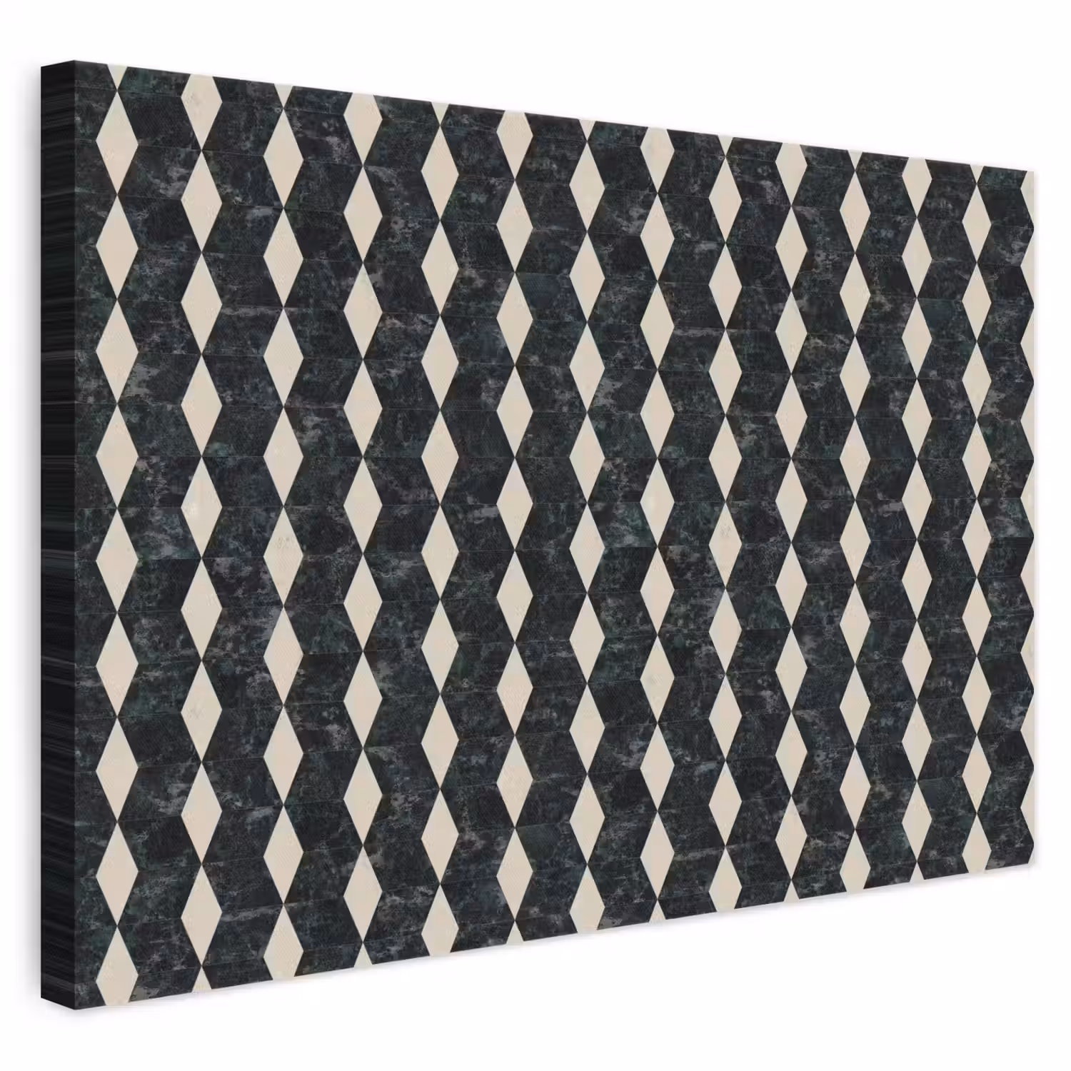 Geometrisch - Patroon - Marmer - Groen canvas 2cm klein 34 -3d