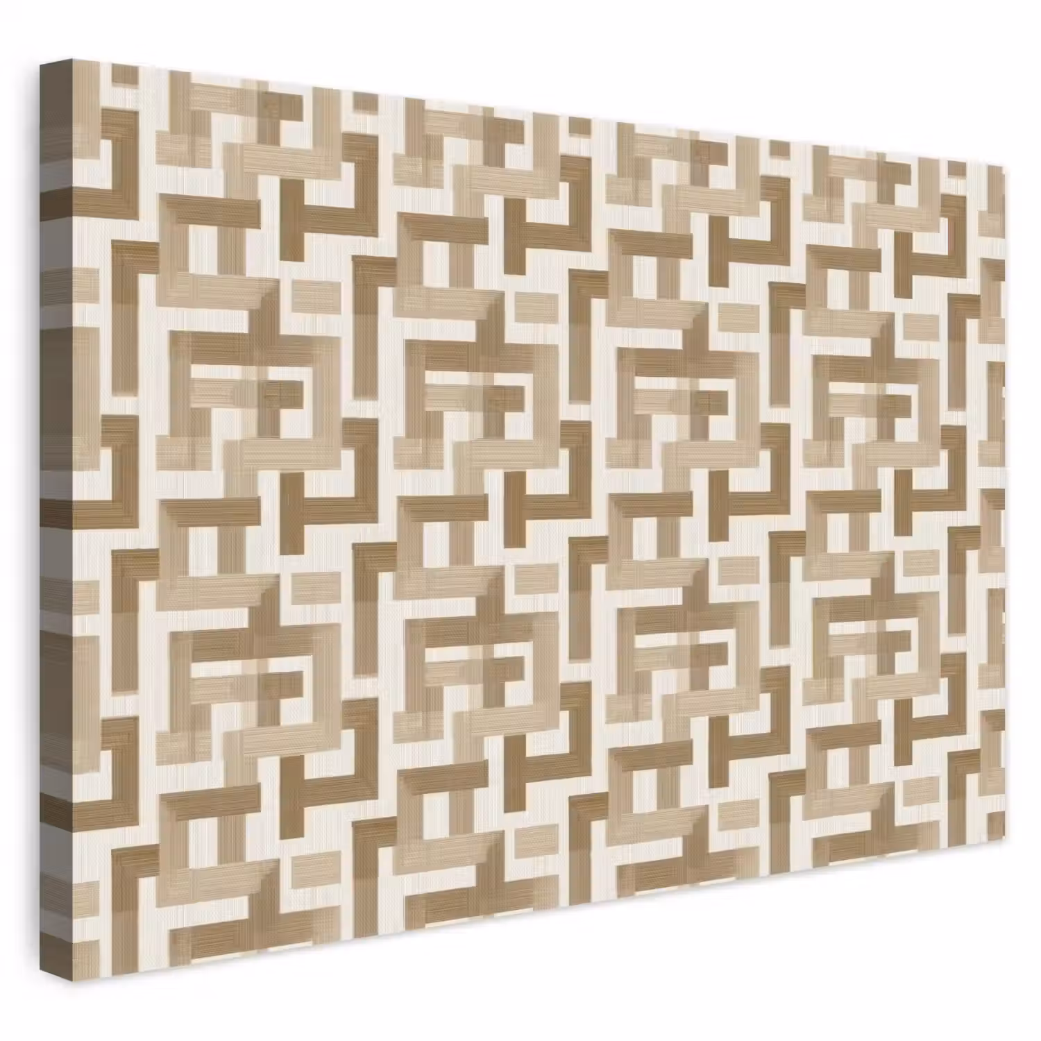 Geometrisch - Retro - Bruin canvas 2cm klein 34 -3d