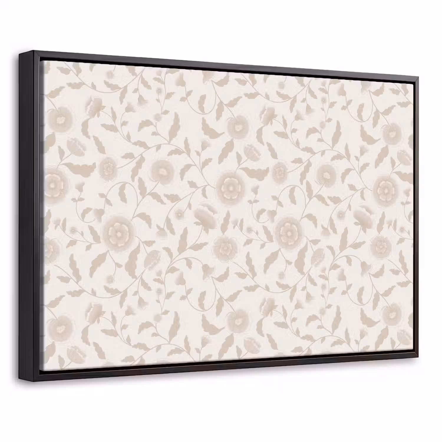 Sierlijk - Bloemen - Beige Canvas met baklijst klein 1125 -threedimensional_3d_global