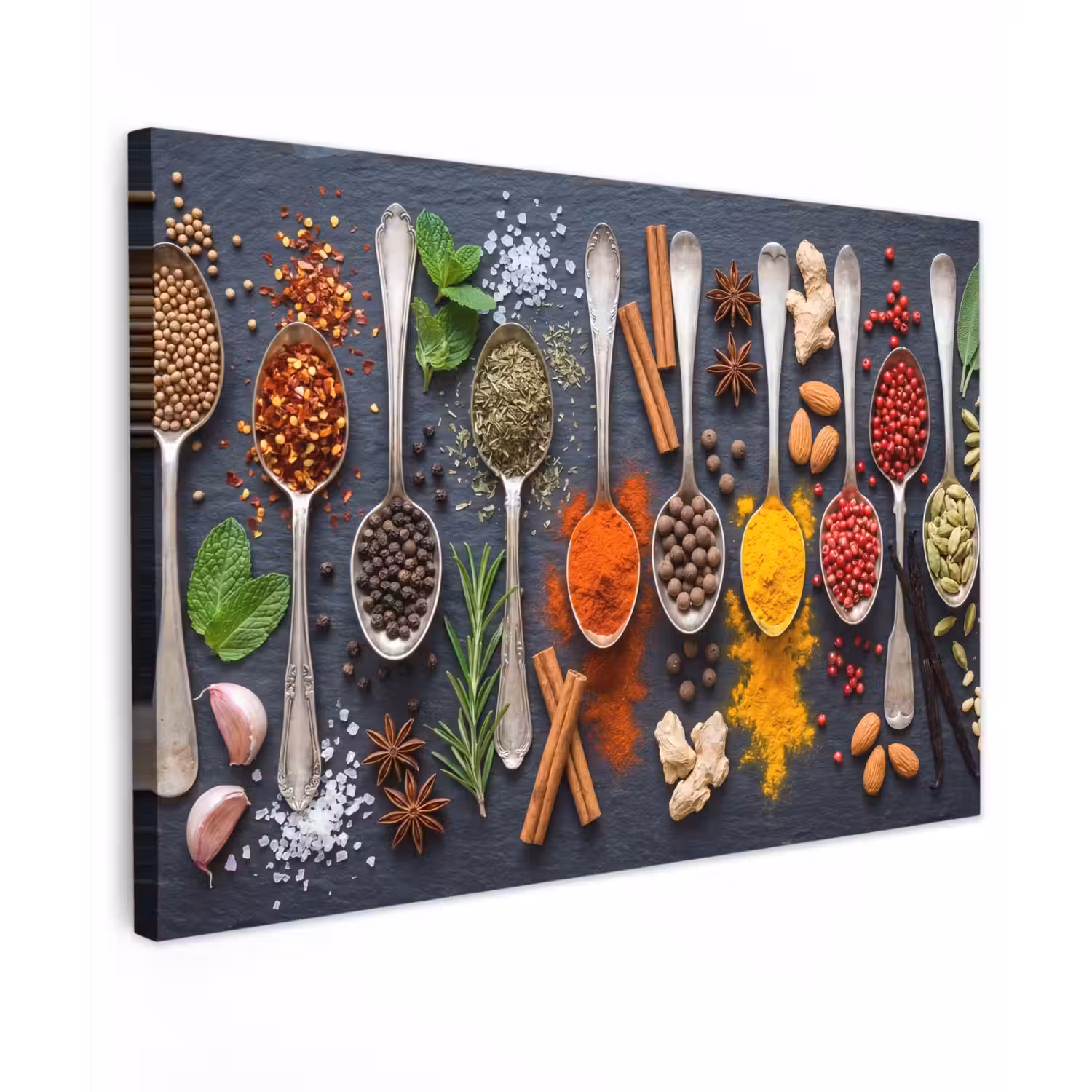Kruiden - Lepels - Culinair - Kleurrijk - Sfeervol canvas 2cm klein -z3d