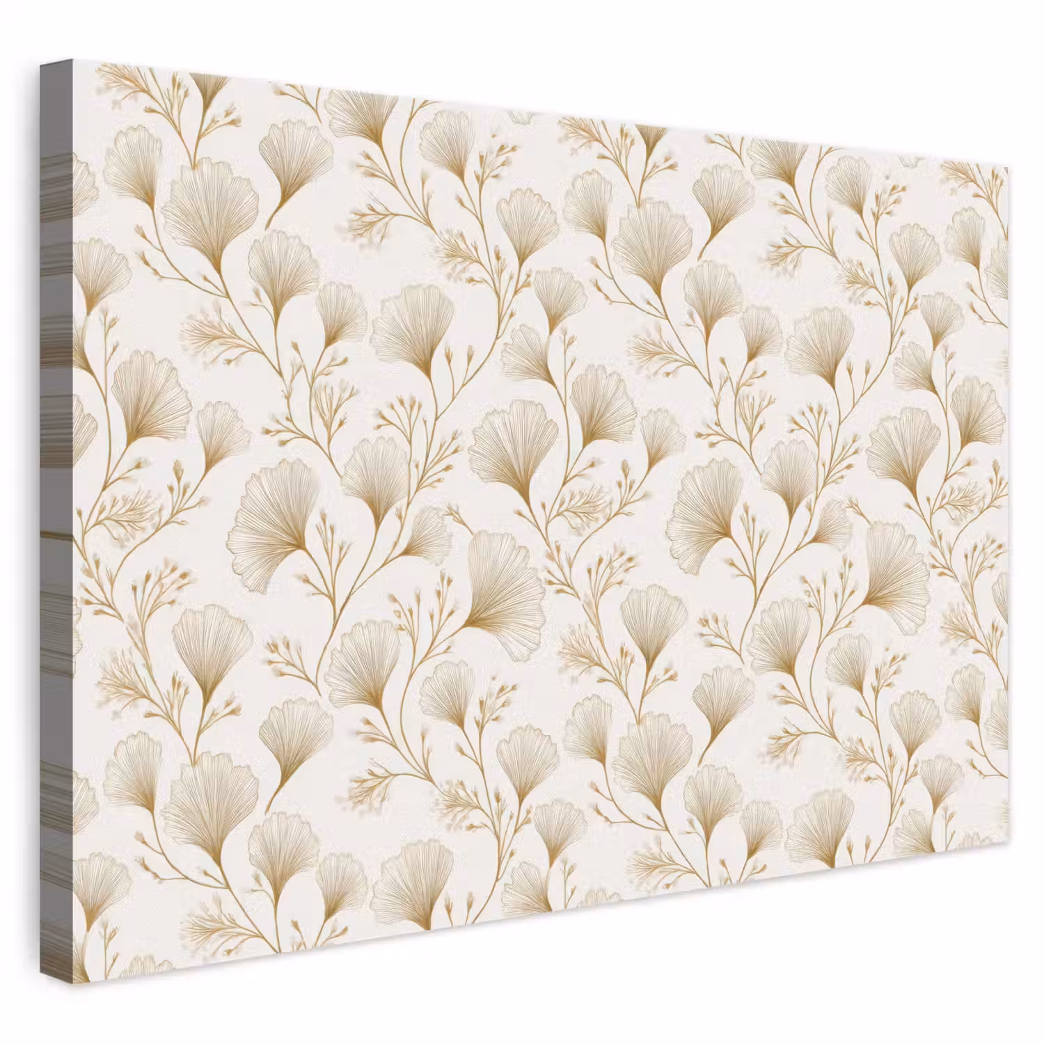 Ginkgo - Takken - Goud canvas 2cm klein 34 -3d