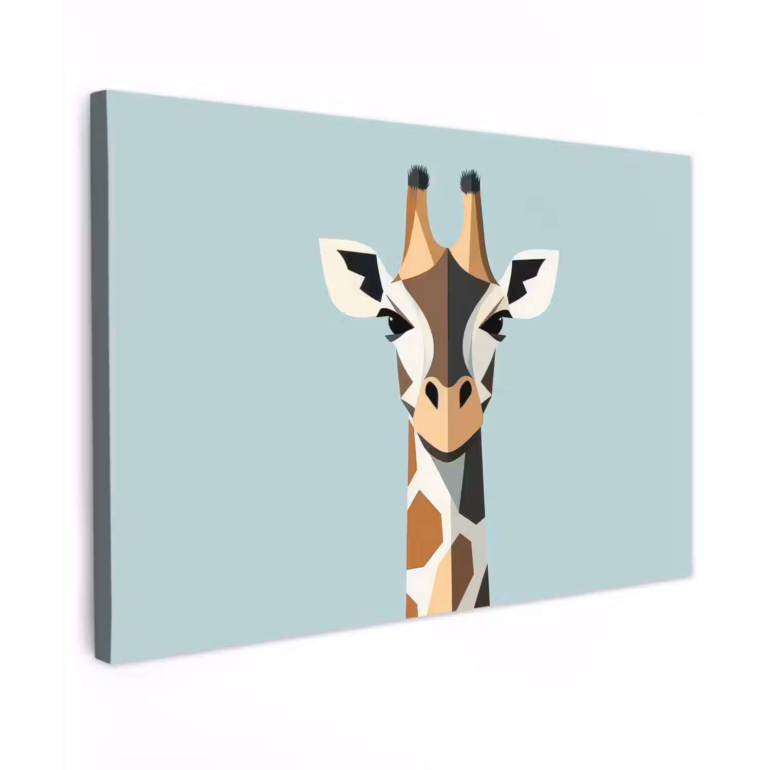 Giraffe - Illustratie - Bruin - Minimalistisch canvas 2cm klein -z3d