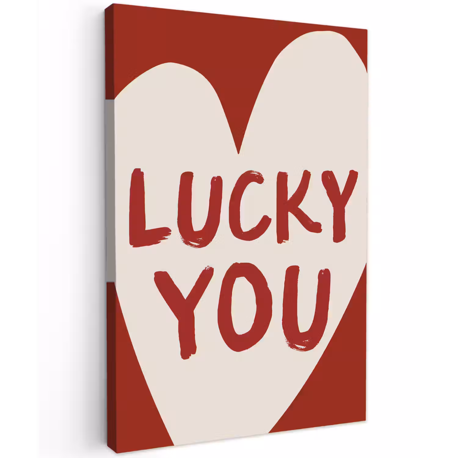 Lucky - Hart - Rood canvas 2cm klein -z3d