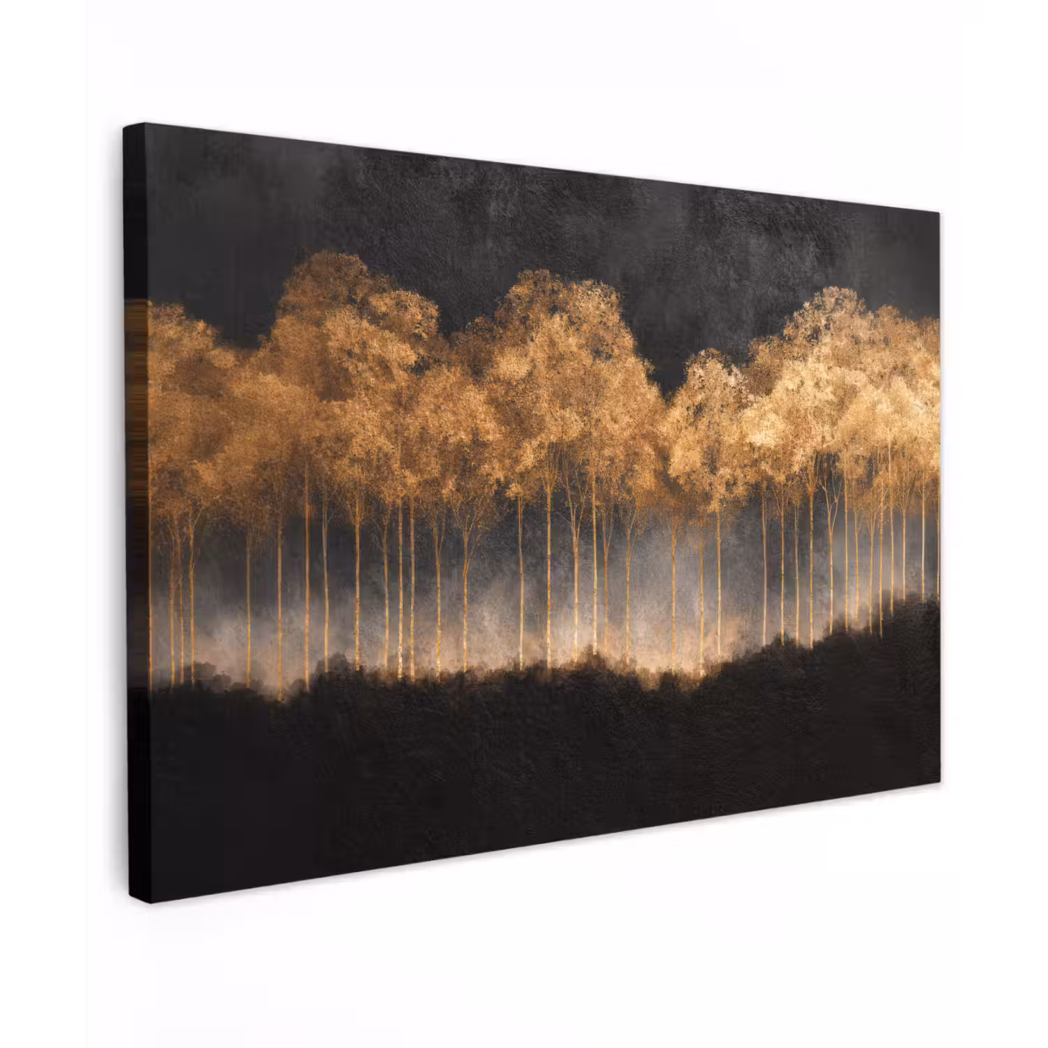 Gouden Bomen in Mistig Landschap canvas 2cm klein -z3d