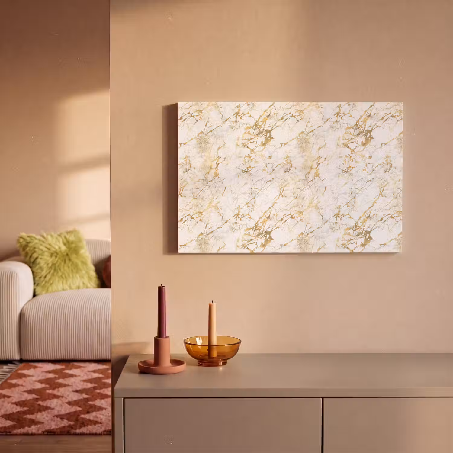 Goudspatten - Wit - Marmer canvas 2cm klein 34 -sfeer1
