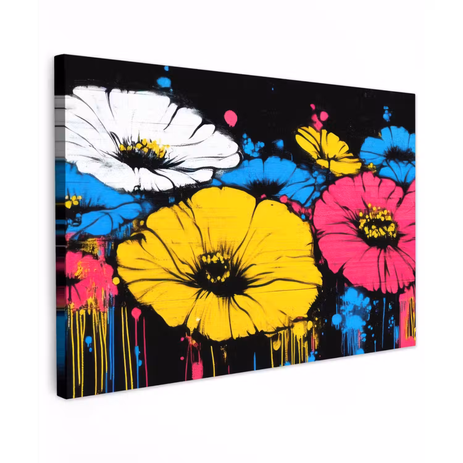 Graffiti - Bloemen - Kleur canvas 2cm klein -z3d