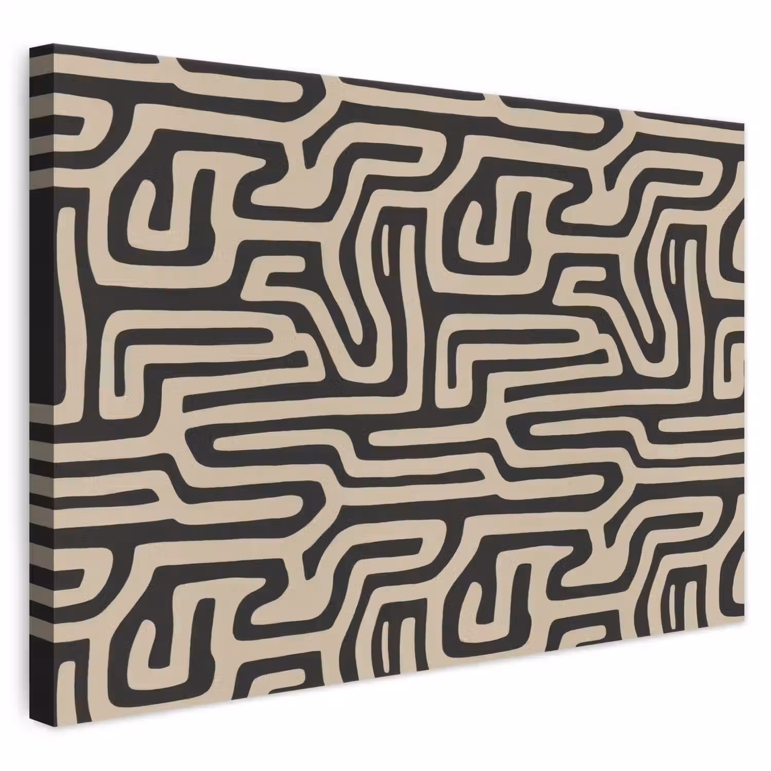 Grafisch - Lijnen - Zwart canvas 2cm klein 34 -3d