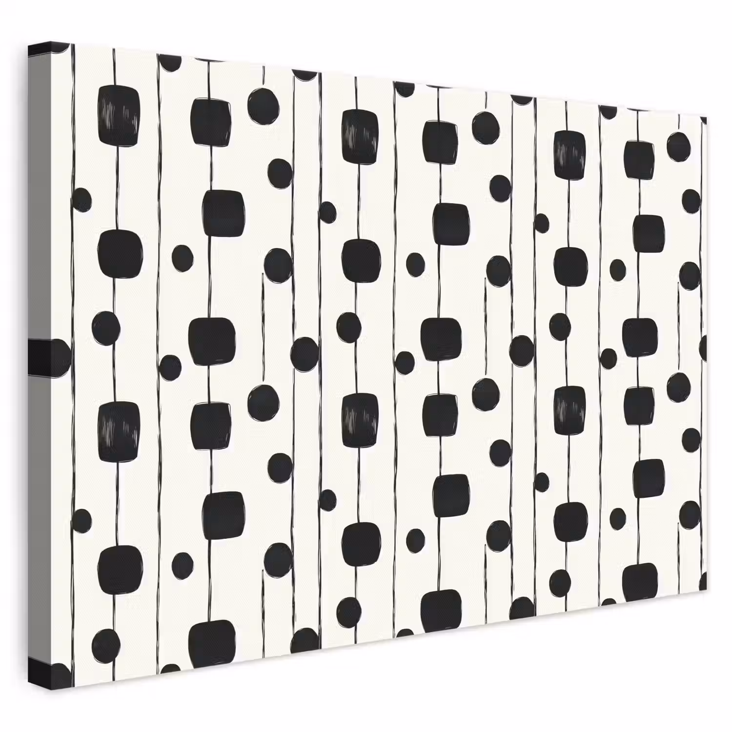 Grafisch - Modern - Zwart canvas 2cm klein 34 -3d