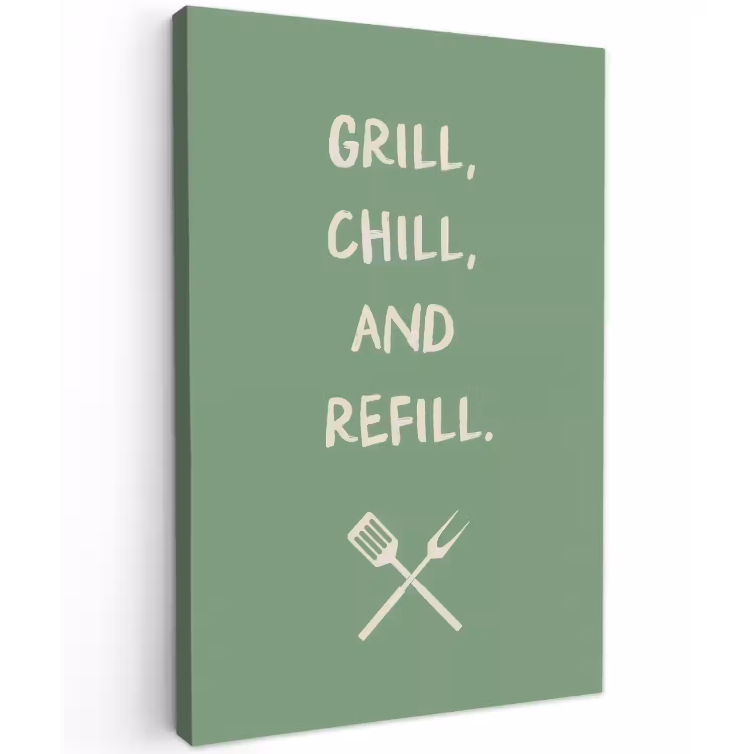 Grill - Groen - Zomer - Quote canvas 2cm klein -z3d