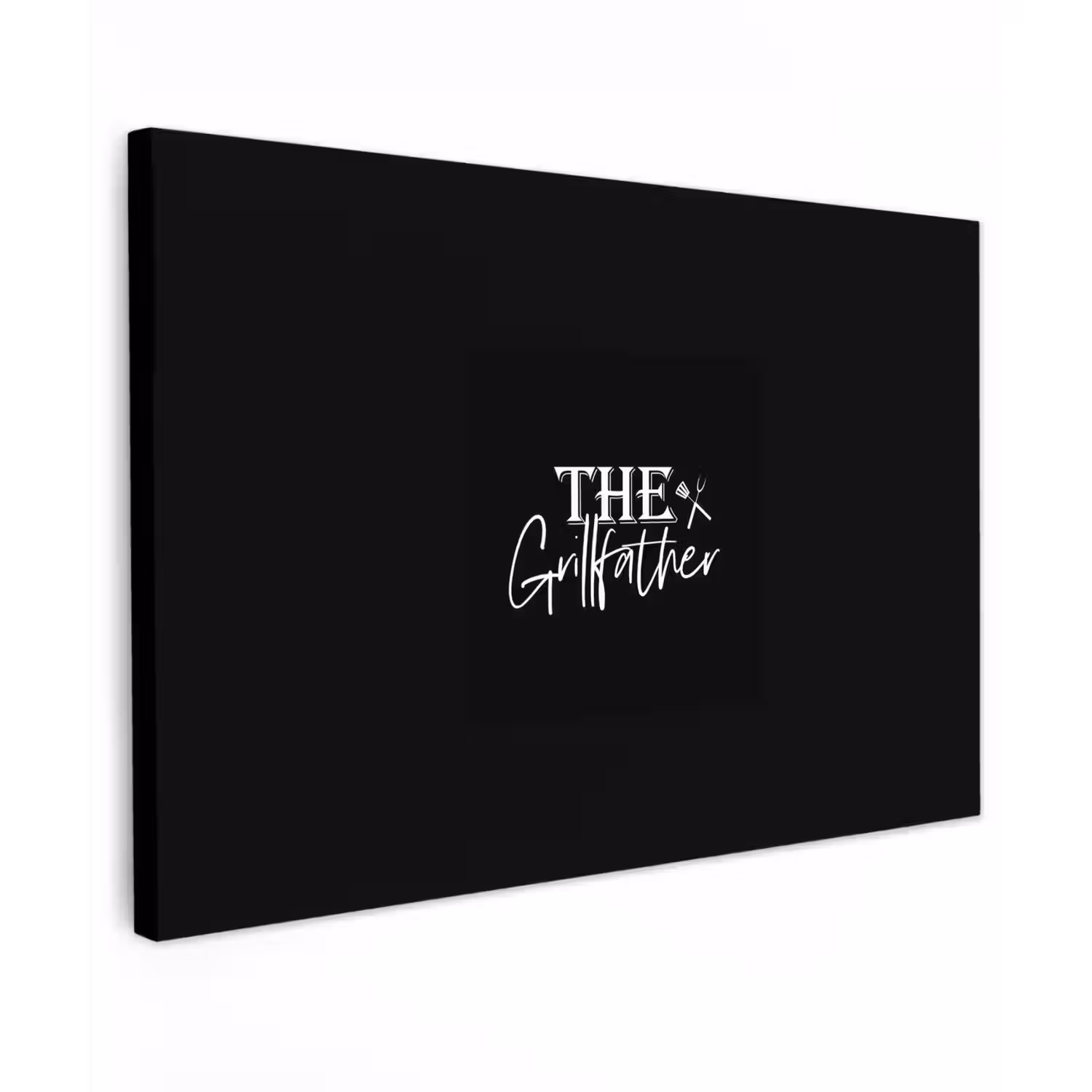 Barbecue - BBQ - Grill - Koken - The Grillfather - Tekst - Spreuken canvas 2cm klein -z3d