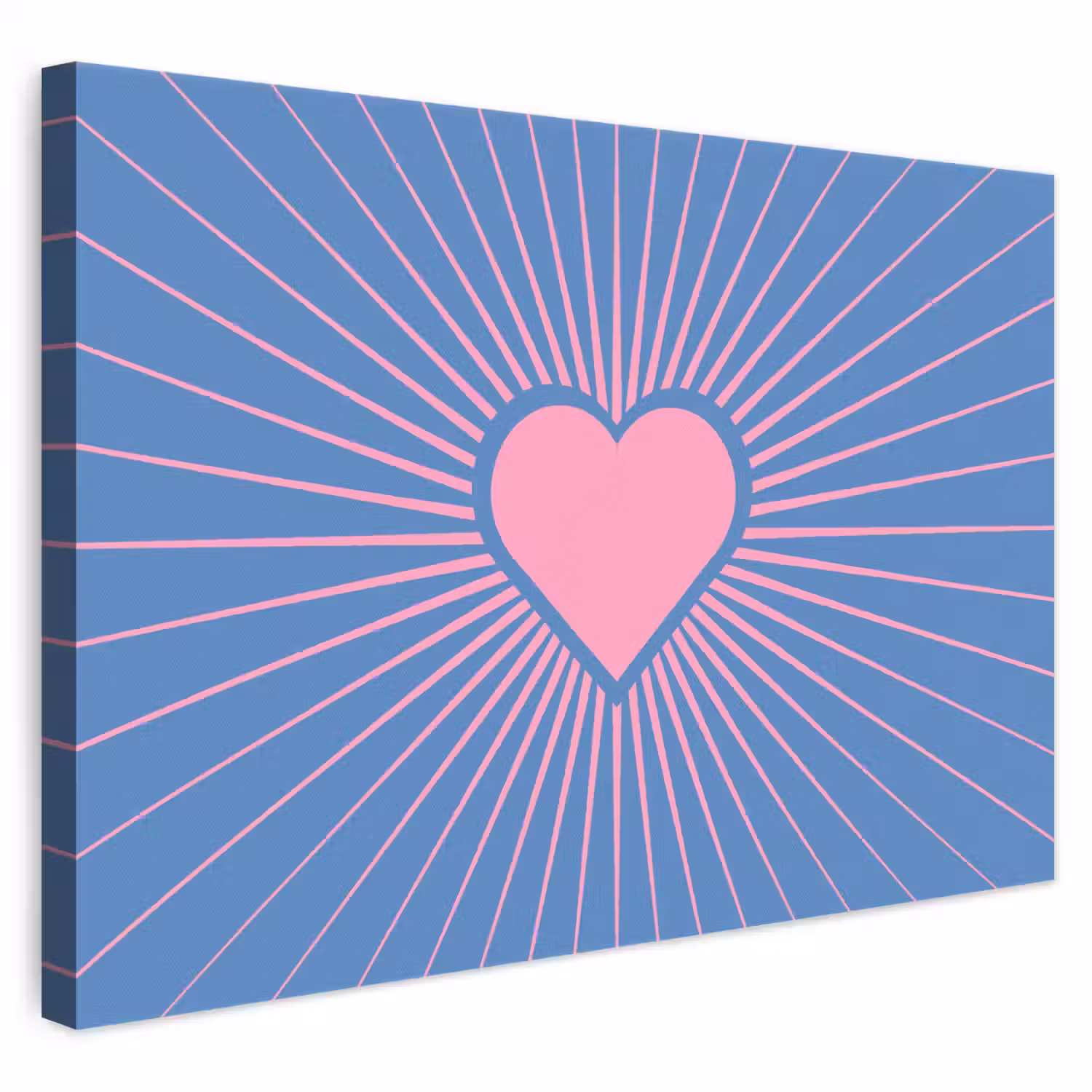 Hart - Stralen - Liefde - Modern - Roze canvas 2cm klein -3d