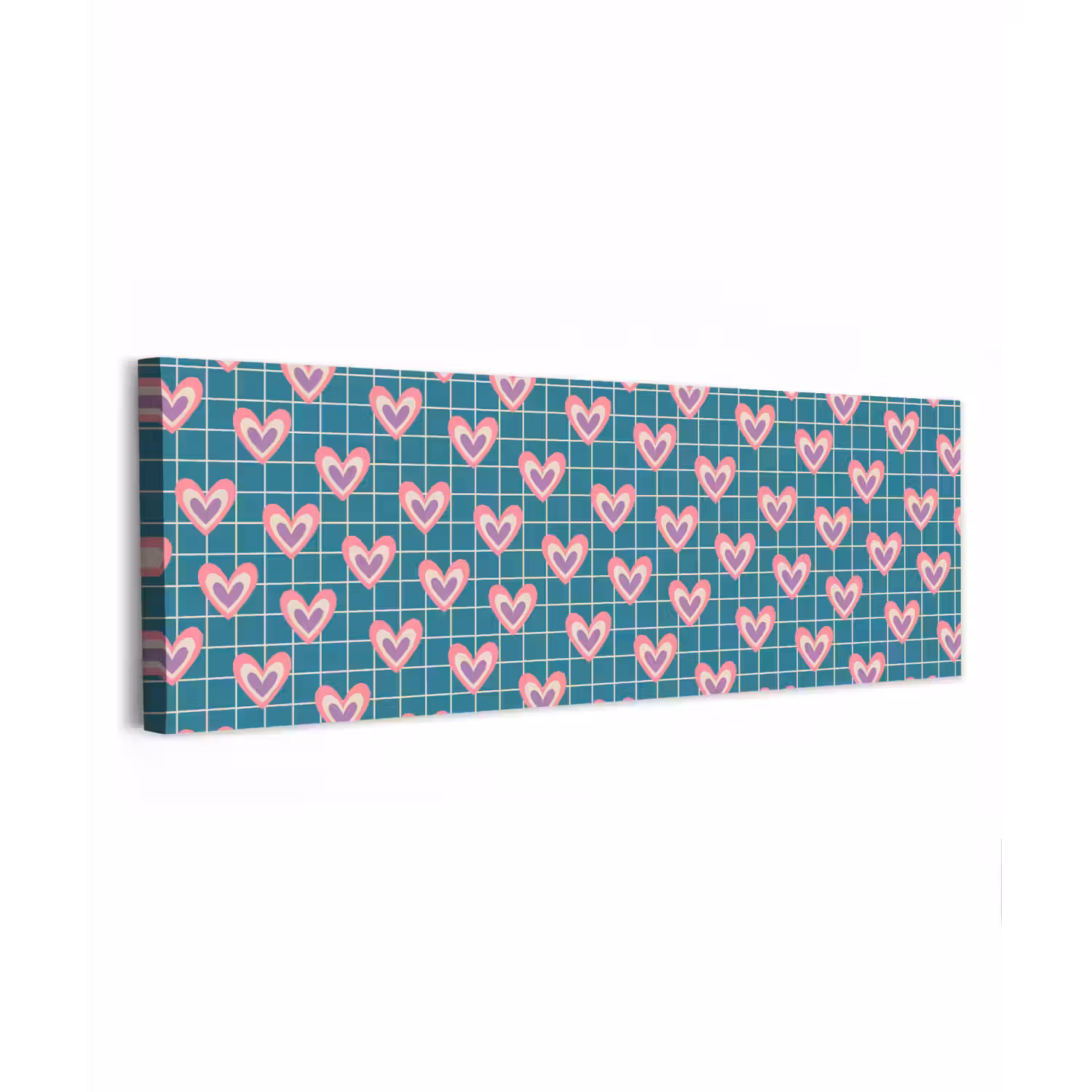 Hartjes - Raster - Patroon - Blauw canvas 2cm klein 828 -z3d