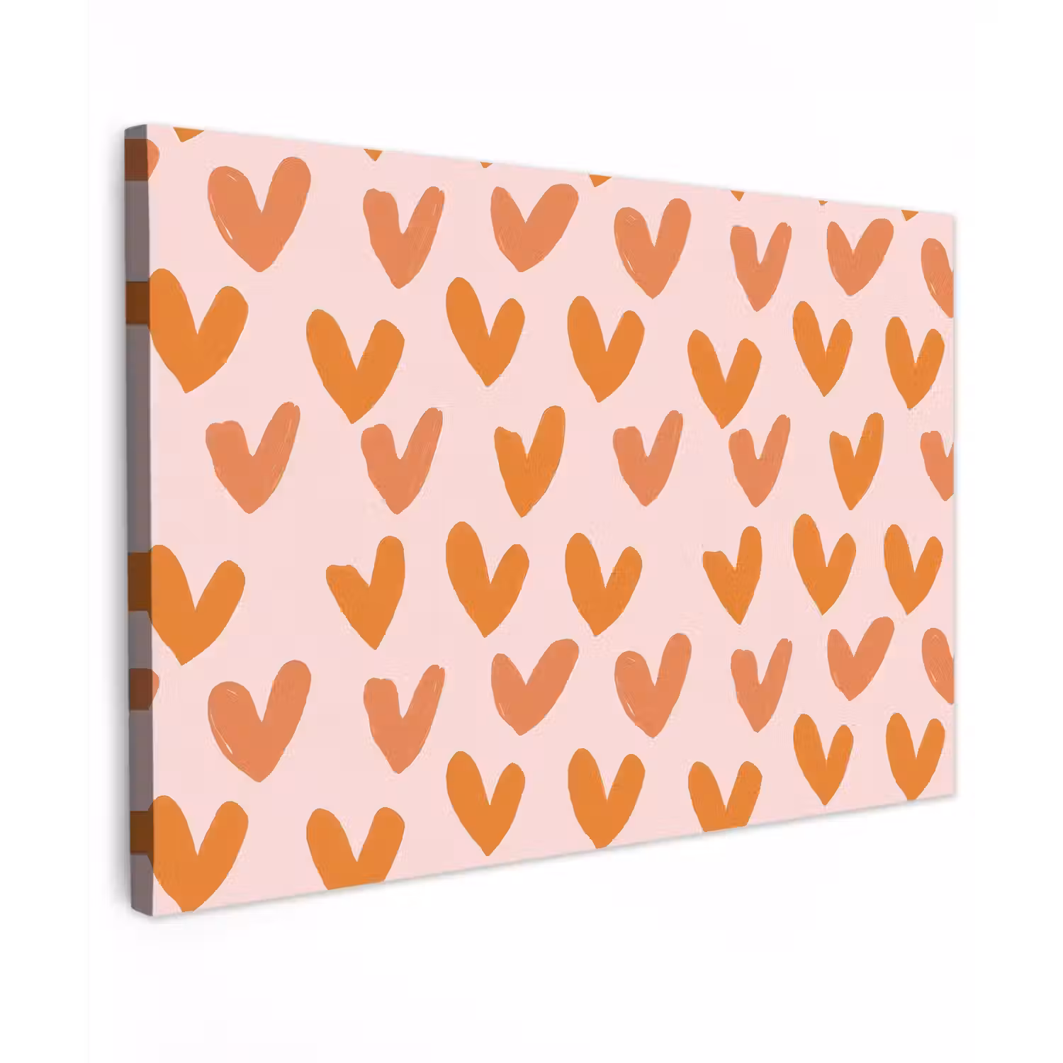 Hartjes - Getekend - Oranje canvas 2cm klein 34 -z3d