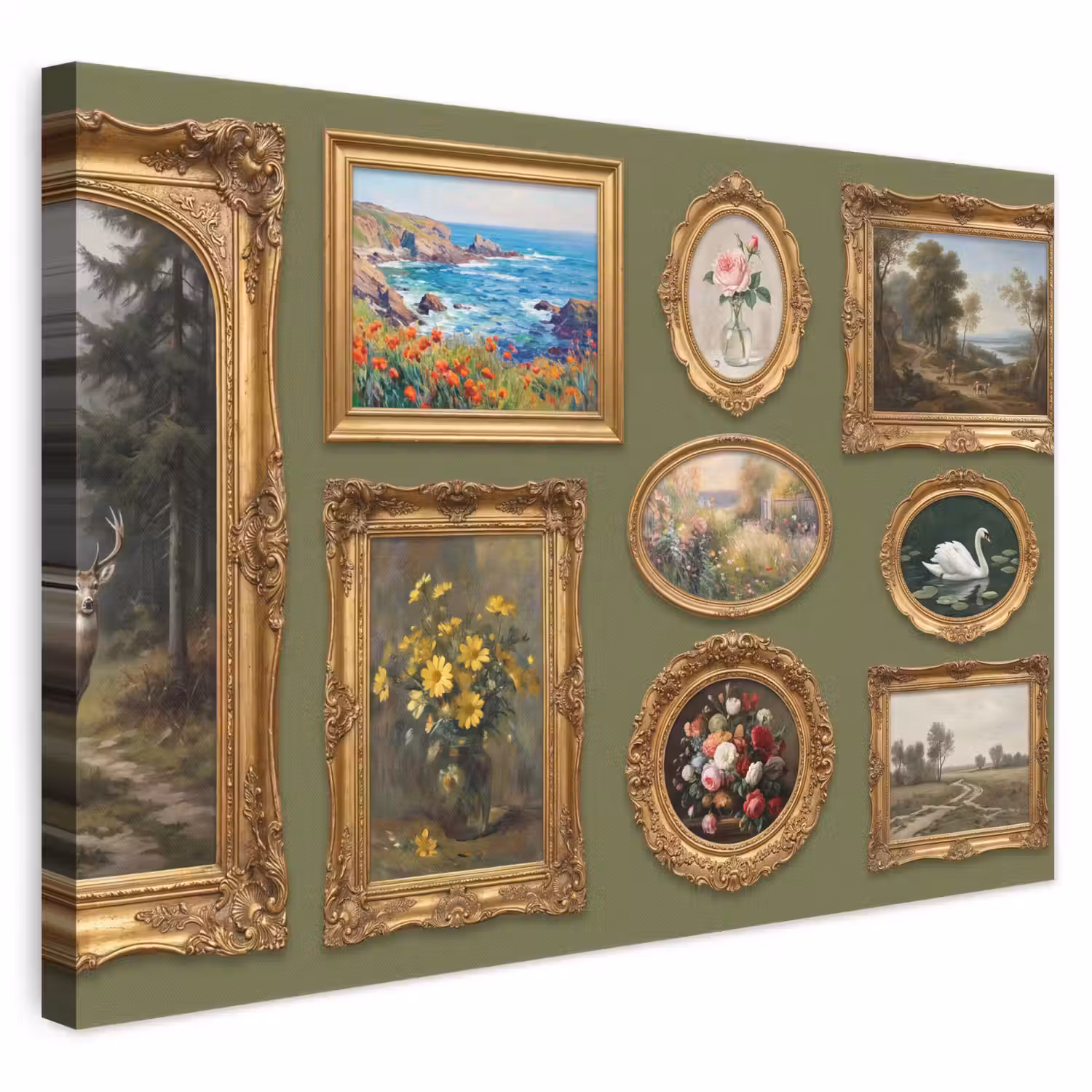 Hert - Bos - Natuur - Klassiek - Dieren canvas 2cm klein -3d