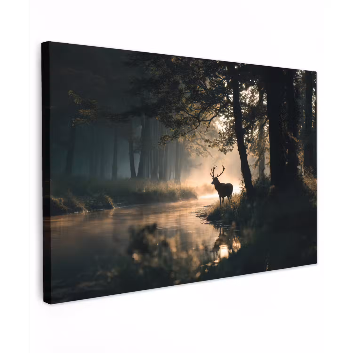 Hert - Bosbeek - Mystiek canvas 2cm klein -z3d