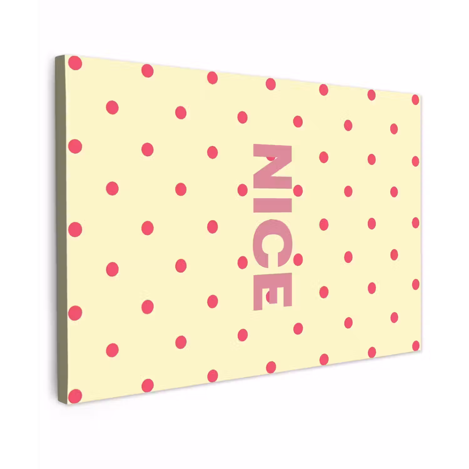 Nice - Stippen - Roze - Geel canvas 2cm klein -z3d