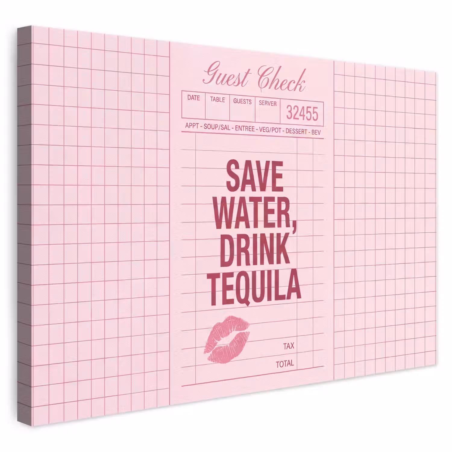 Humor - Drank - Tekst - Roze canvas 2cm klein -3d