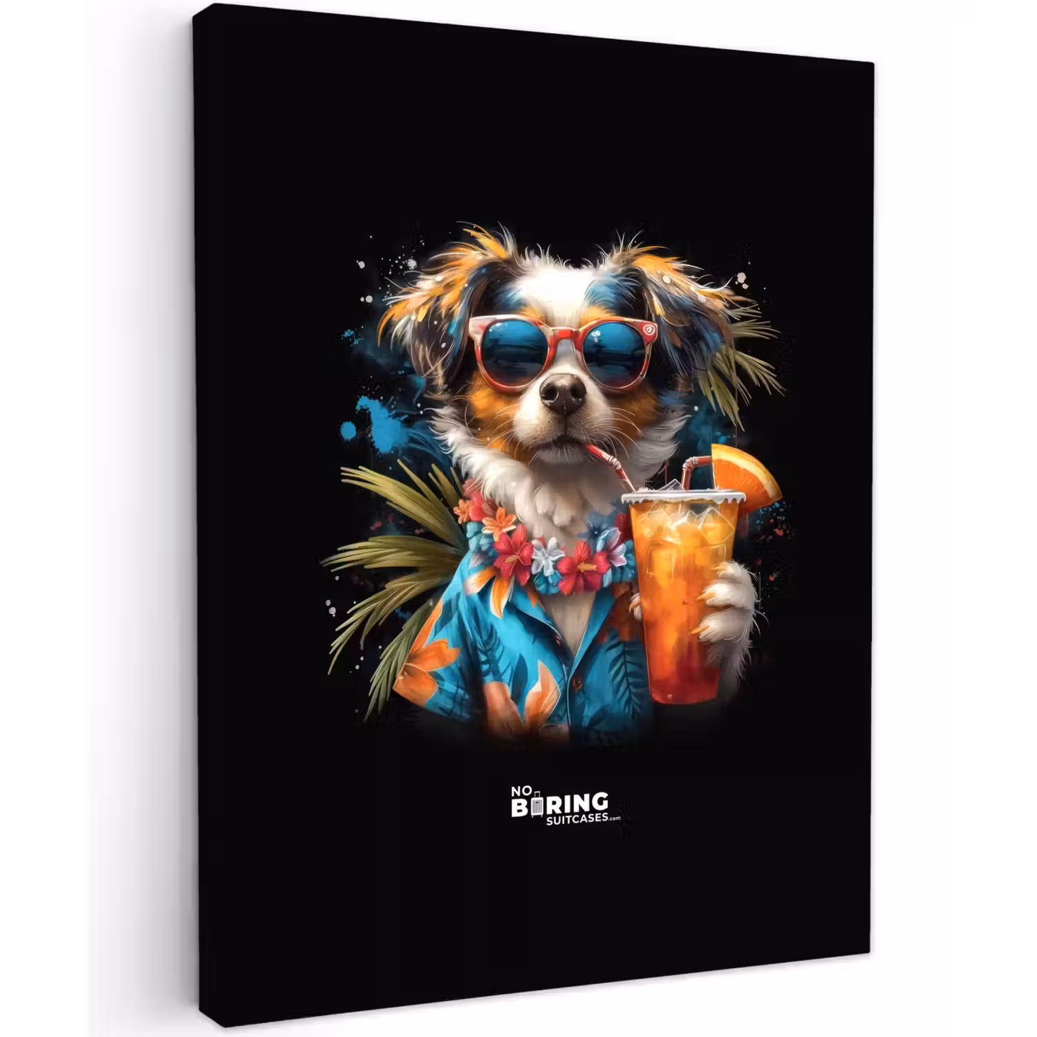 Hond in tropische sferen canvas 2cm klein -z3d