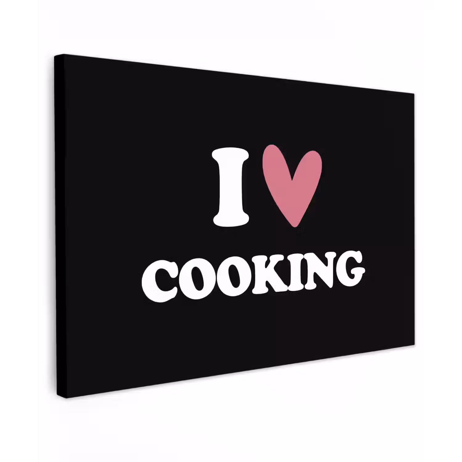 I love cooking - Koken - Hartje - Kookliefhebber - Kok - Spreuken canvas 2cm klein -z3d