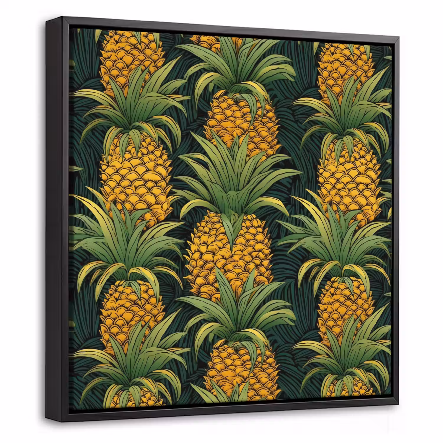 Illustratie - Patroon - Ananas Canvas met baklijst klein 1124 -threedimensional_3d_global