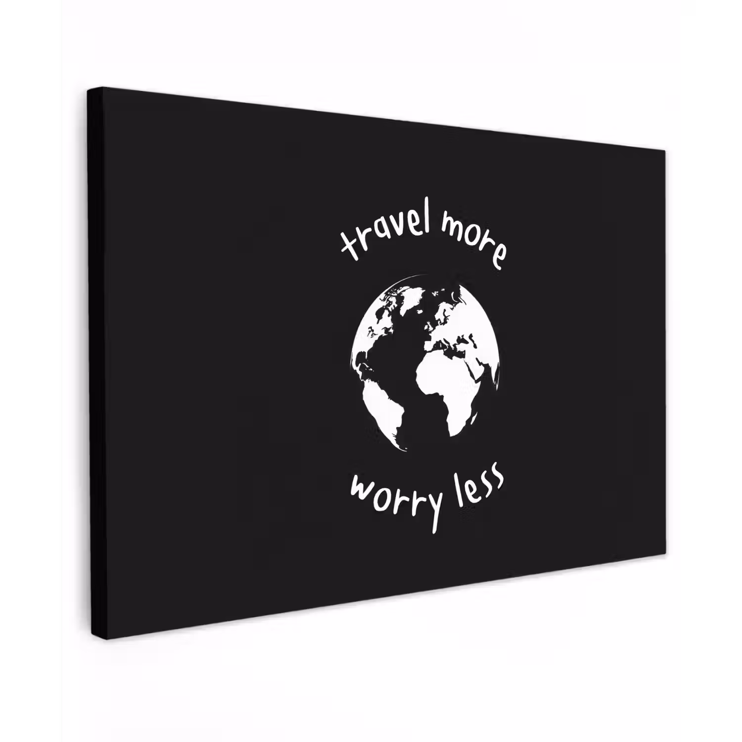 Illustratie - Zwart - Planeet - Quote canvas 2cm klein -z3d